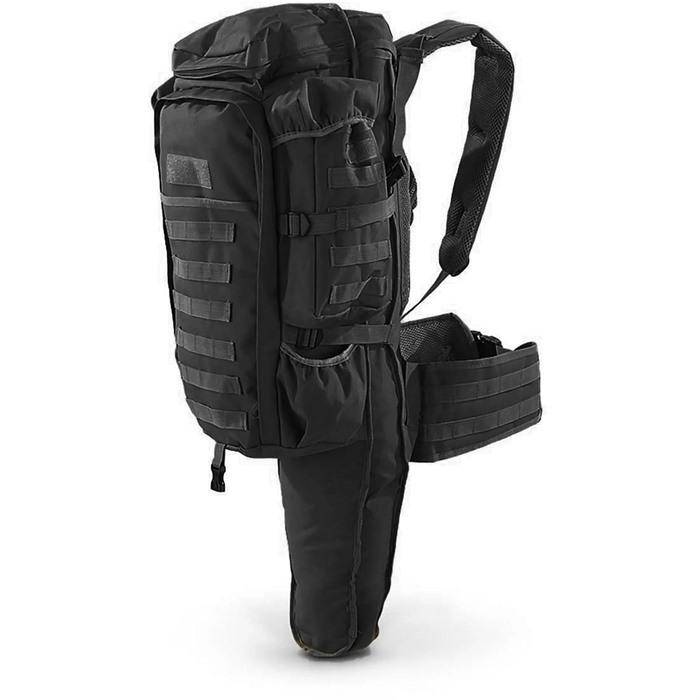 Tactical Assault Bag With Rifle Holder - Tactical Assault Bag With Rifle Holder Black