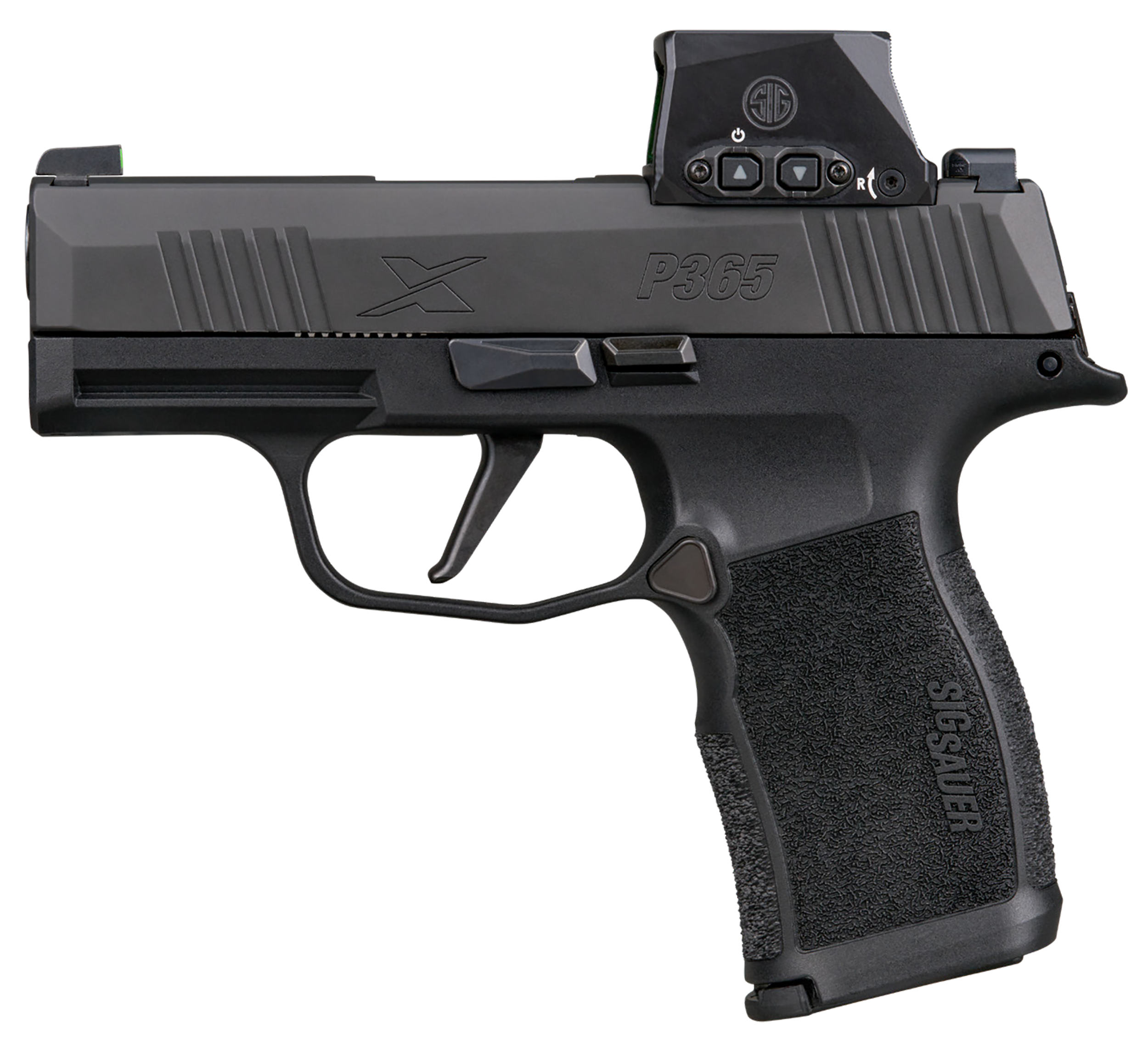 P365x Micro-Compact 9mm Semi-Auto Handgun W/Romeo-X Sig-Loc - P365x 9mm 3.1''''bbl (2)12rd Mags W/Romeo-X Sig-Loc Compact Blk