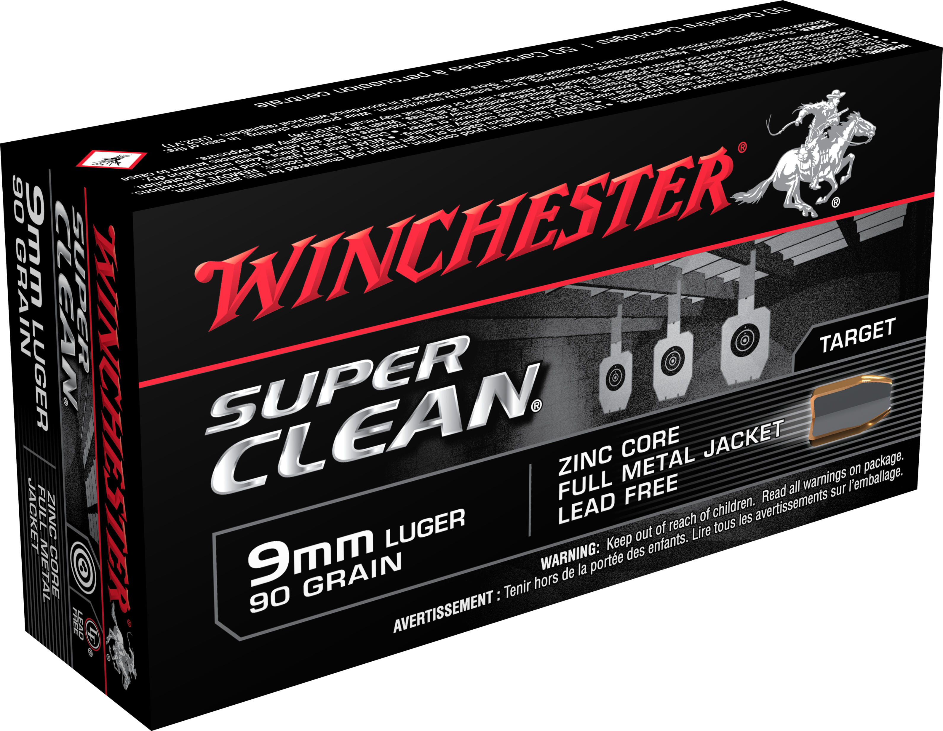 Winchester Super Clean 9mm 90 Grain Lead Free FMJ W9MMLF (Box)