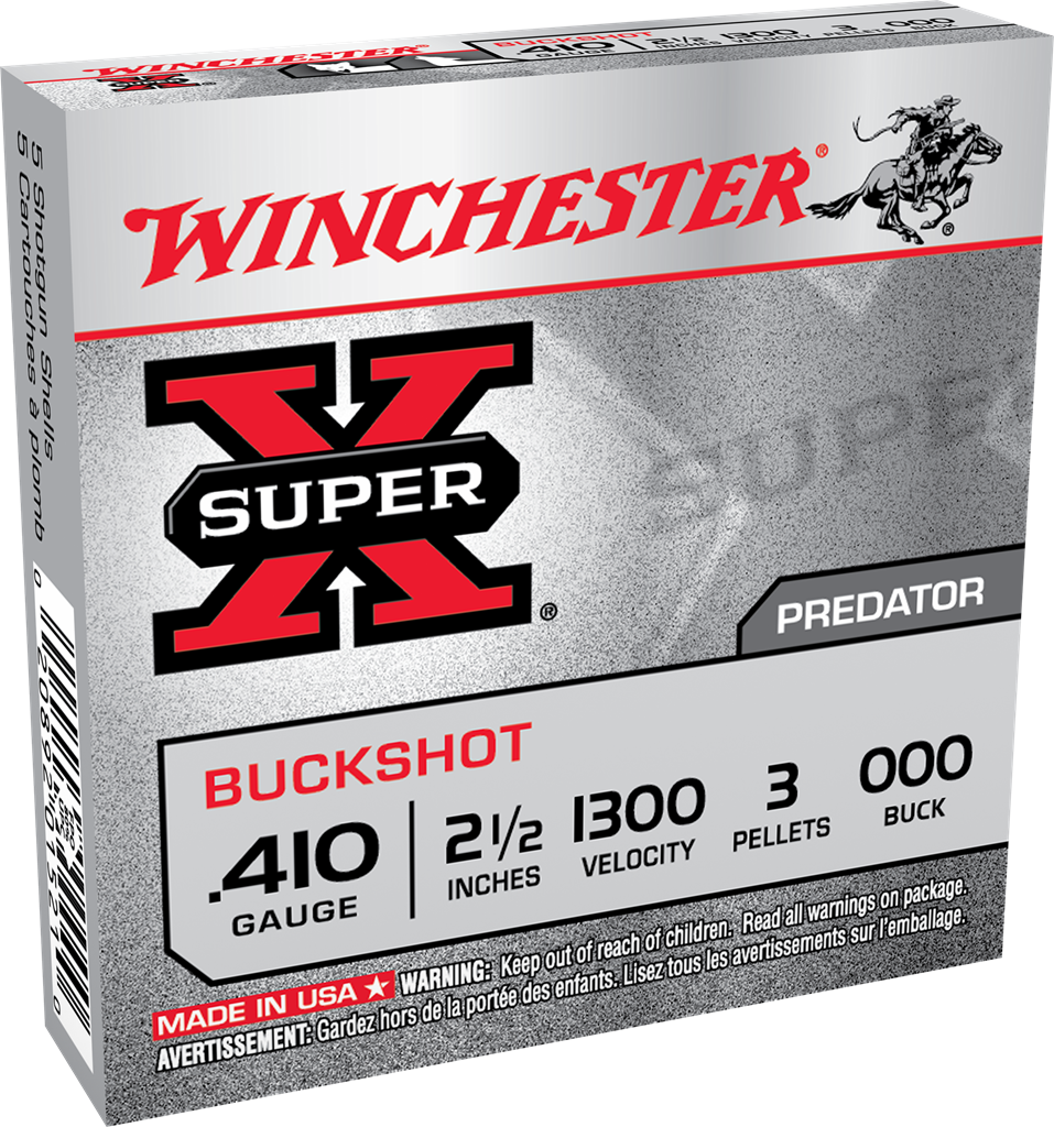 Winchester Super X 410 Gauge 2.50 3 Pellets 000 Buck XB41000 (Box)