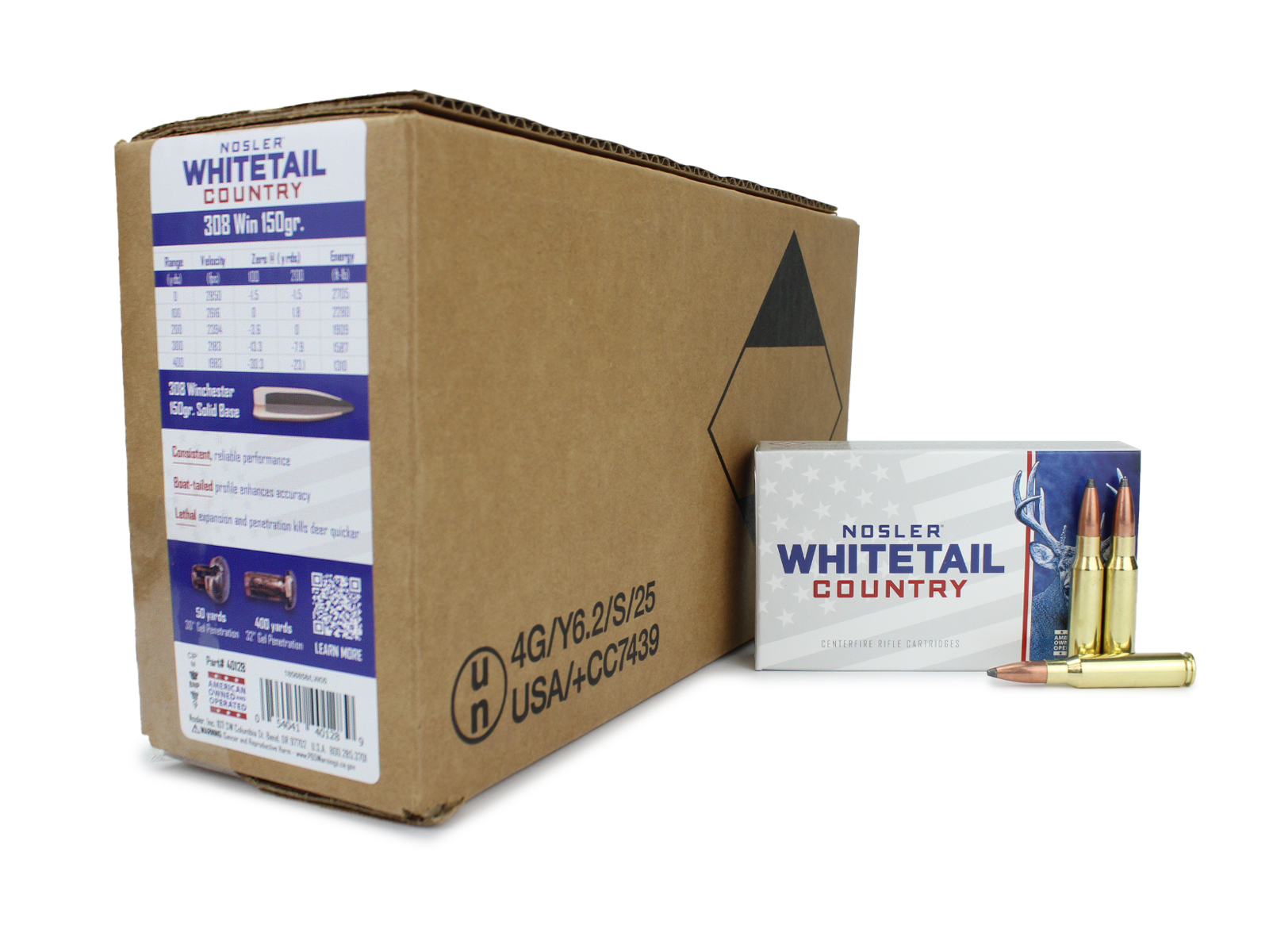 Nosler Whitetail Country 308 Win 150 Gr SB (Case)
