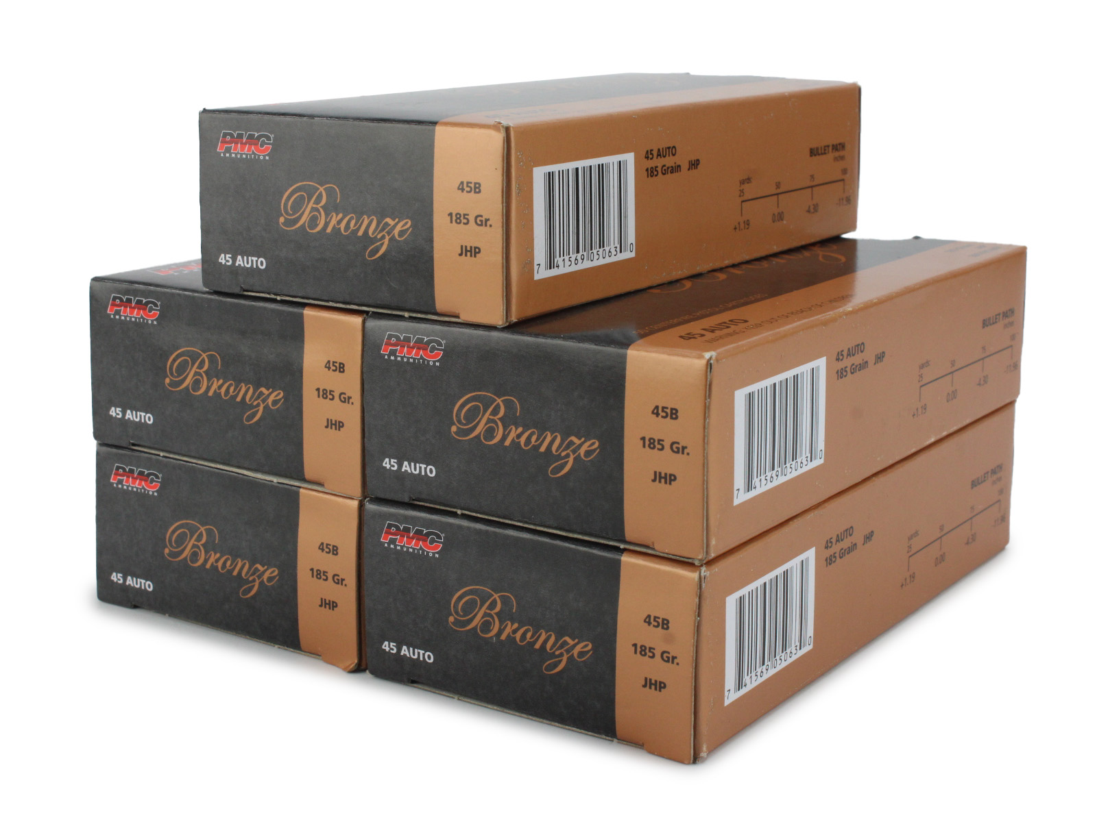 PMC Bronze 45 ACP 185 Grain JHP (Range Bundle)
