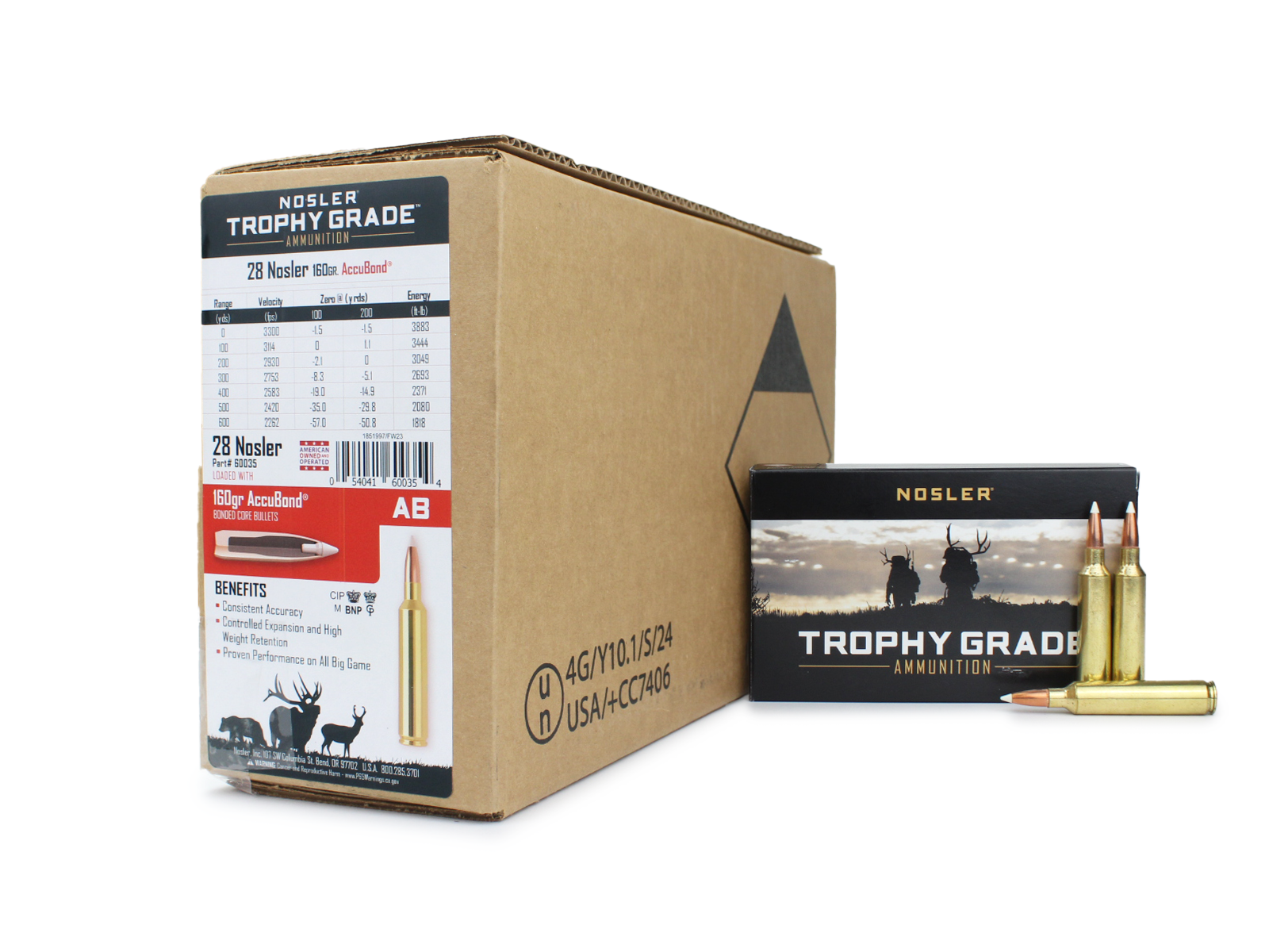 Nosler Trophy Grade 28 Nosler 160 Gr AccuBond (Case)