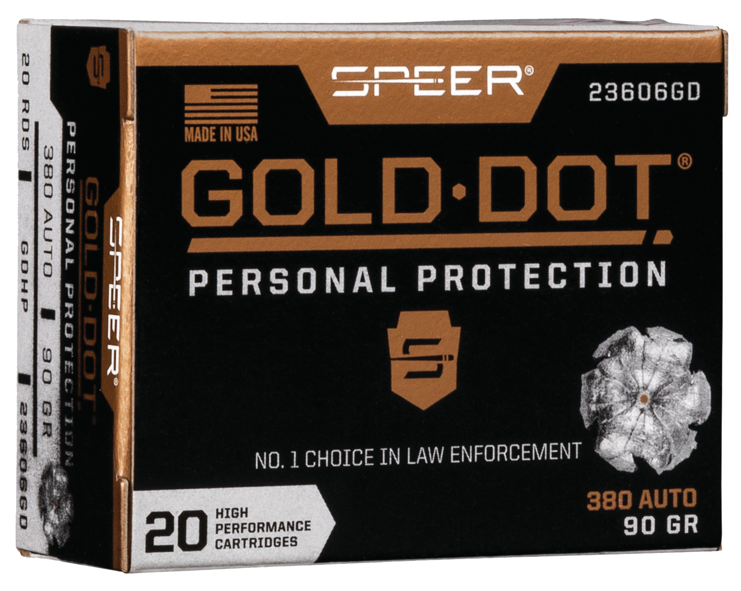 Speer Gold Dot 380 ACP 90 Grain Hollow Point 23606GD (Box)