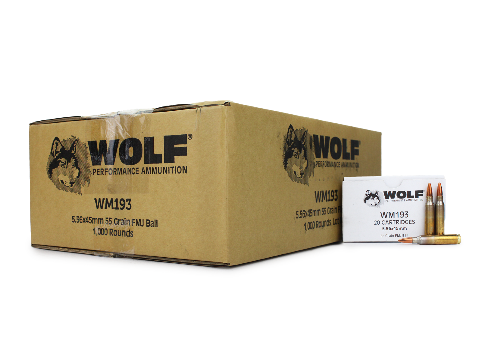 Wolf Gold 5.56 NATO 55 Gr FMJ (Case)