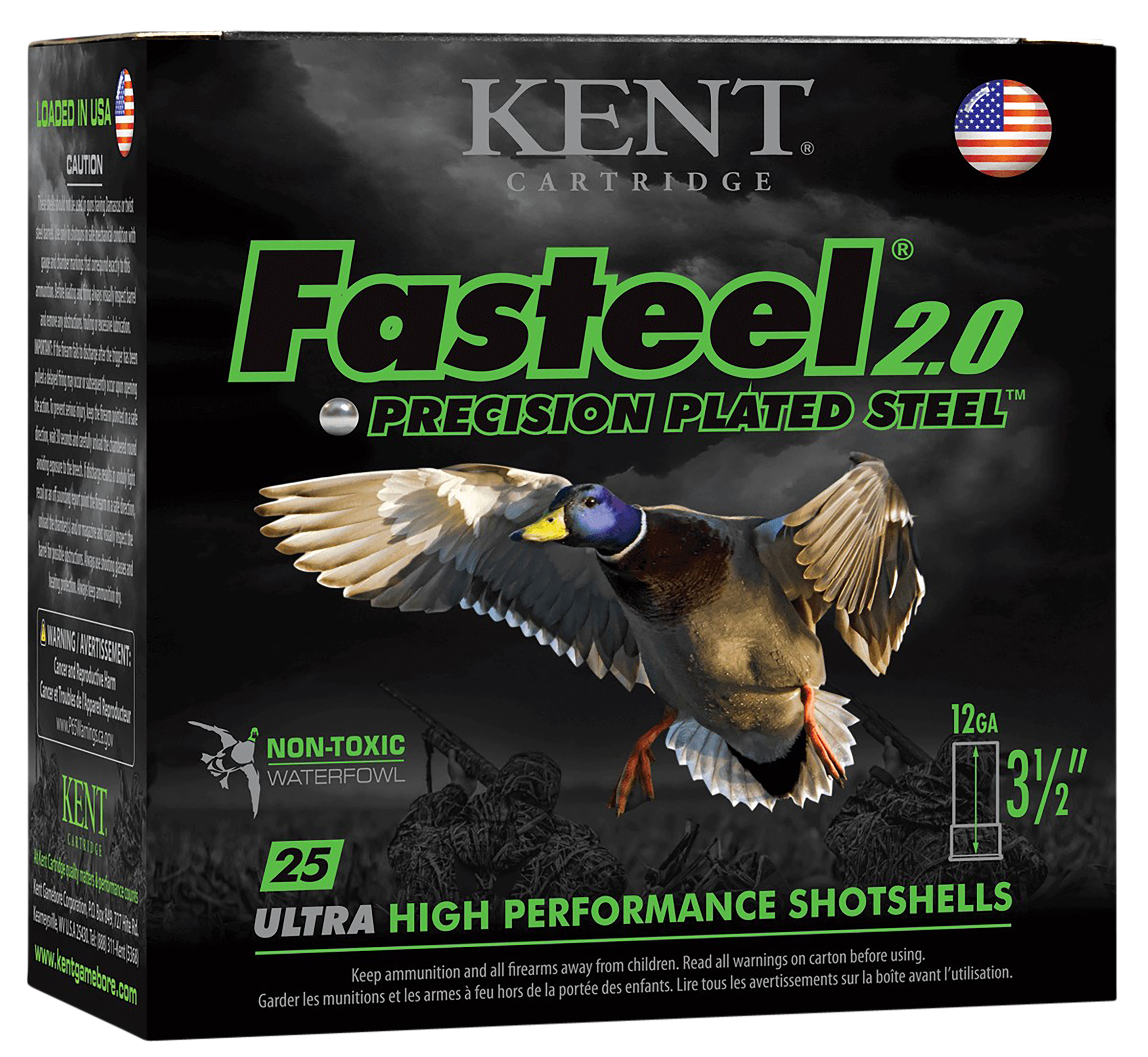 Kent Cartridge Fasteel + 12 Gauge 3 1 1/4 oz 2/4 Shot K123FSP362X4 (Box)
