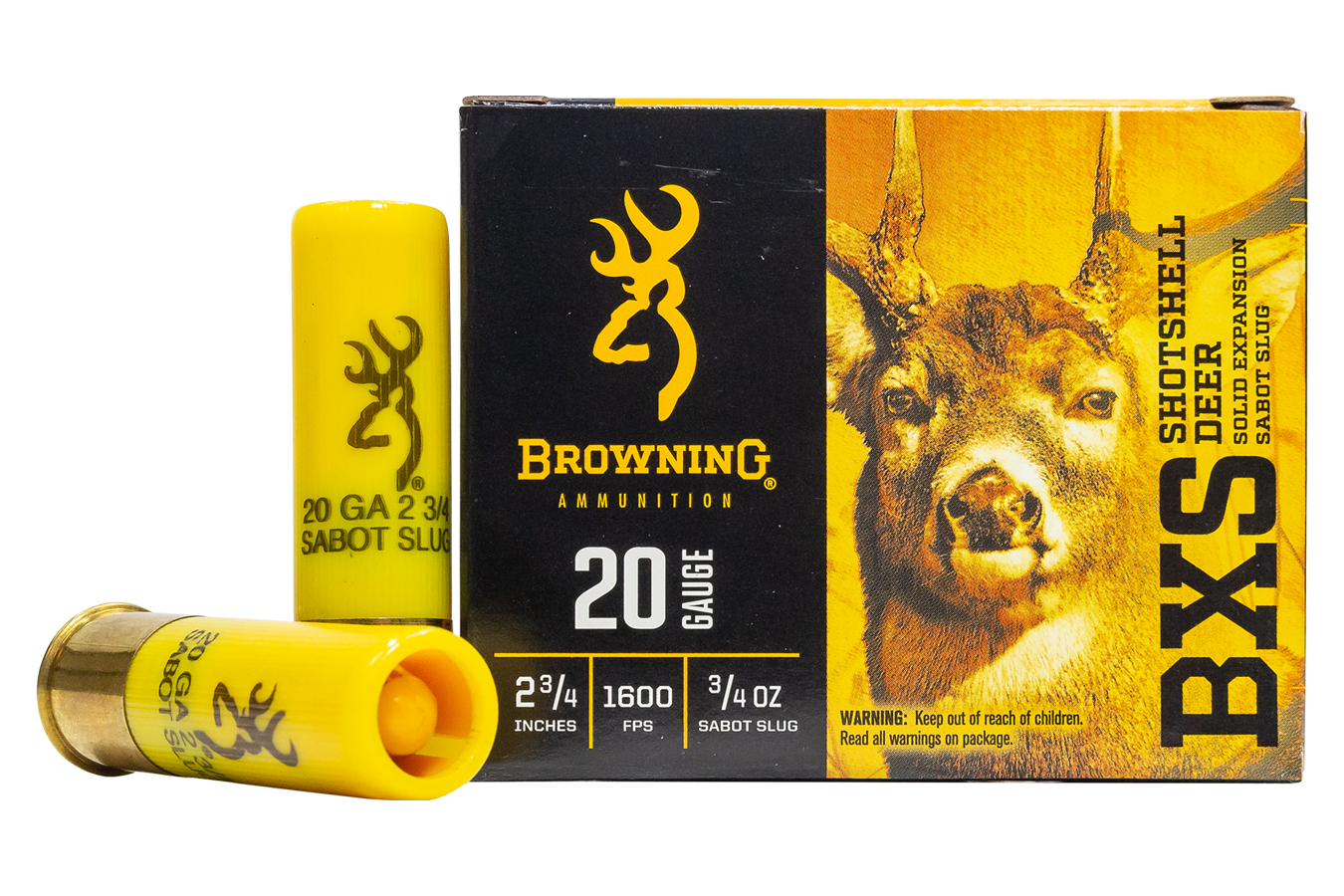 Browning BXS 20 Gauge 2 3/4 1 oz Solid Copper Tipped Slug (Box)