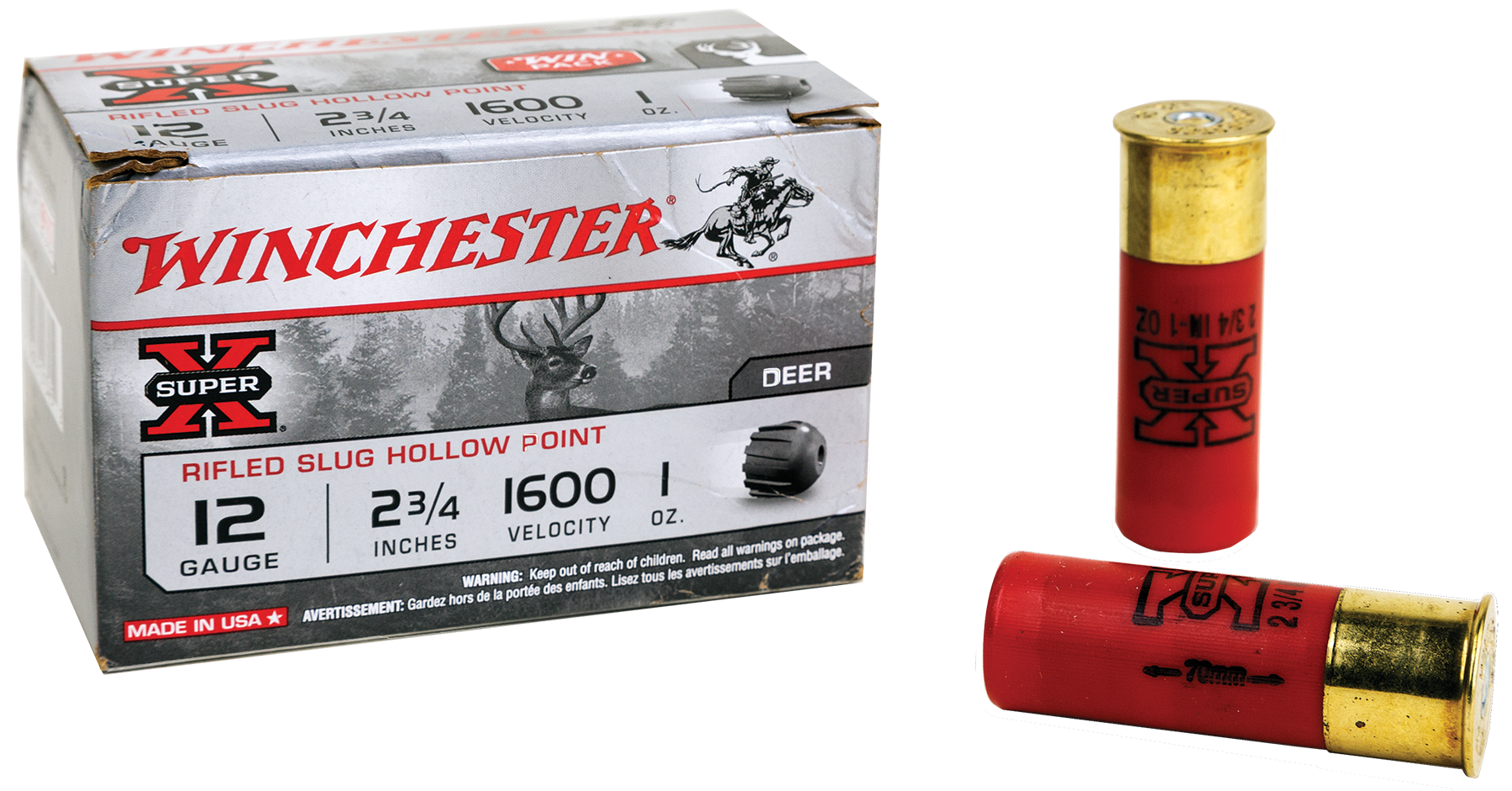 Winchester Ammo X12RS15VP Super-X Rifled Slug Hollow Point 12 Gauge 2.75 1 oz 15 Bx/ 10 Cs
