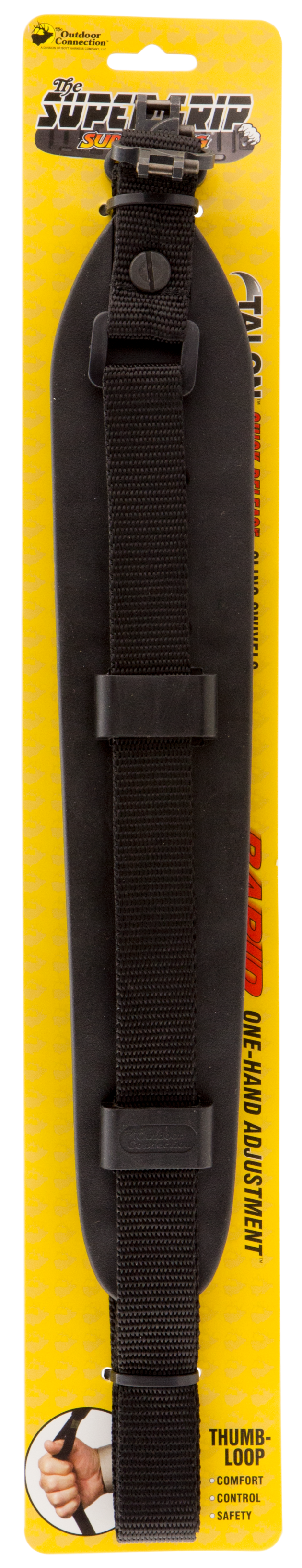Outdoor Connection SGSS20970 Super Grip Sling with Talon QD Swivels 2.25 W x 32 L Padded Black Rubber Padding w/Nylon Strap for Rifle/Shotgun