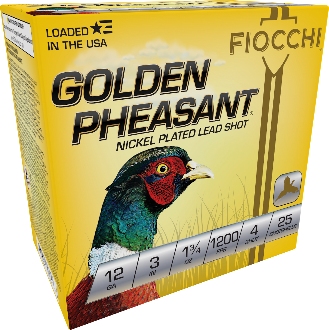 Fiocchi Golden Pheasant 12 Gauge 3 1 3/4 oz 4 Shot 123GP4 (Box)