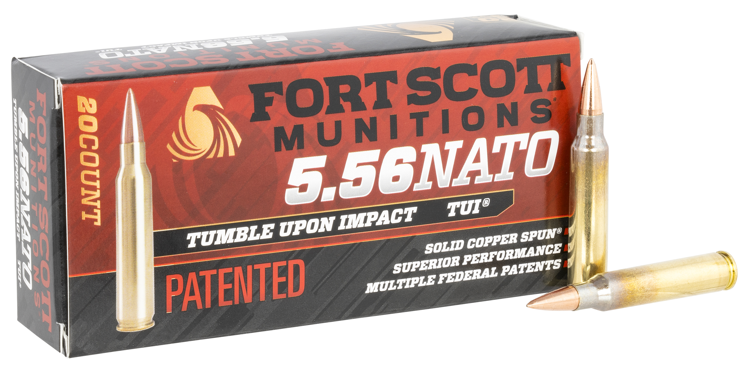 Fort Scott Munitions 5.56 62 Grain Solid Copper Spun TUI (Box)