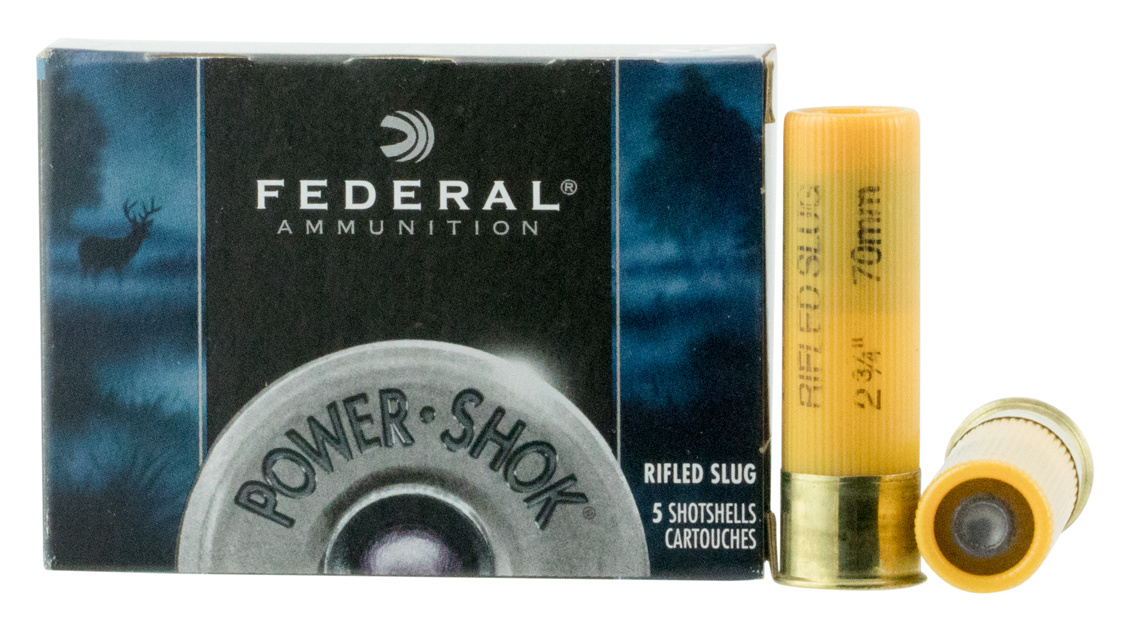 Federal Power-shok 20 Gauge 2.75 3/4 oz Rifled Slug F203RS (Box)
