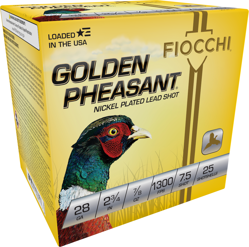 Fiocchi Golden Pheasant 28 Gauge 2.75 7/8 oz 7.5 Shot 28GP75 (Box)