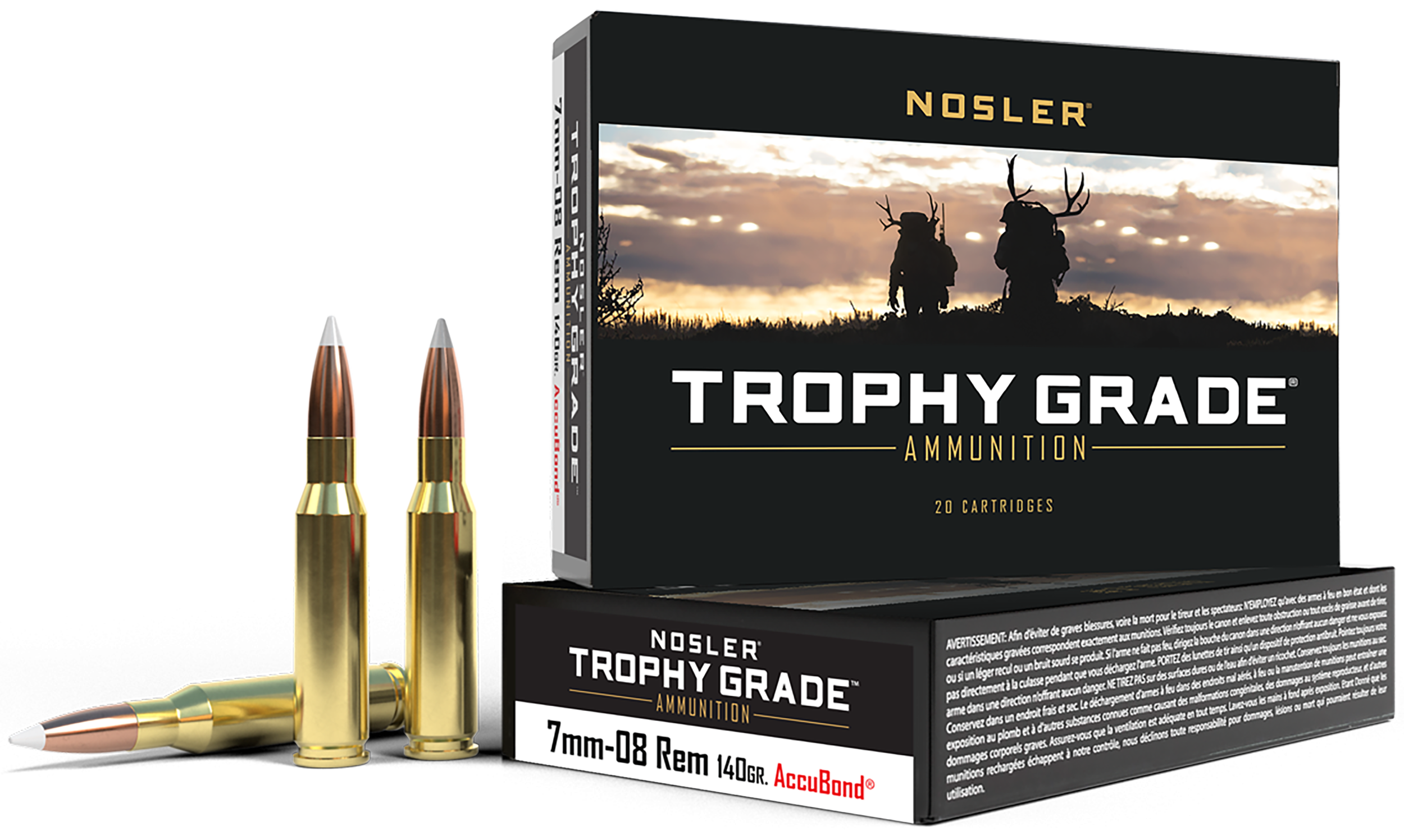 Nosler Trophy Grade 7mm-08 Rem 140 Grain Nosler AccuBond (Box)