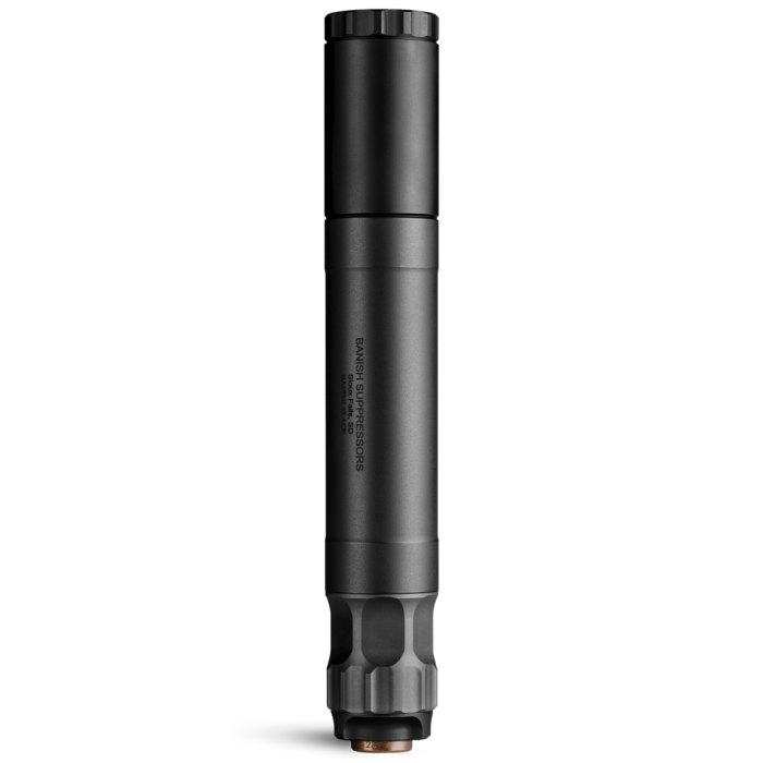 BANISH 45 Suppressor | Multi-Caliber Rimfire to 45 ACP - Black (Trust)