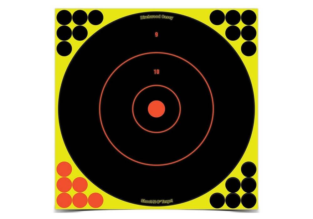Birchwood Casey Shoot-N-C Reactive 12 Bullseye Paper Targets 50 Pack (Black/Yellow)