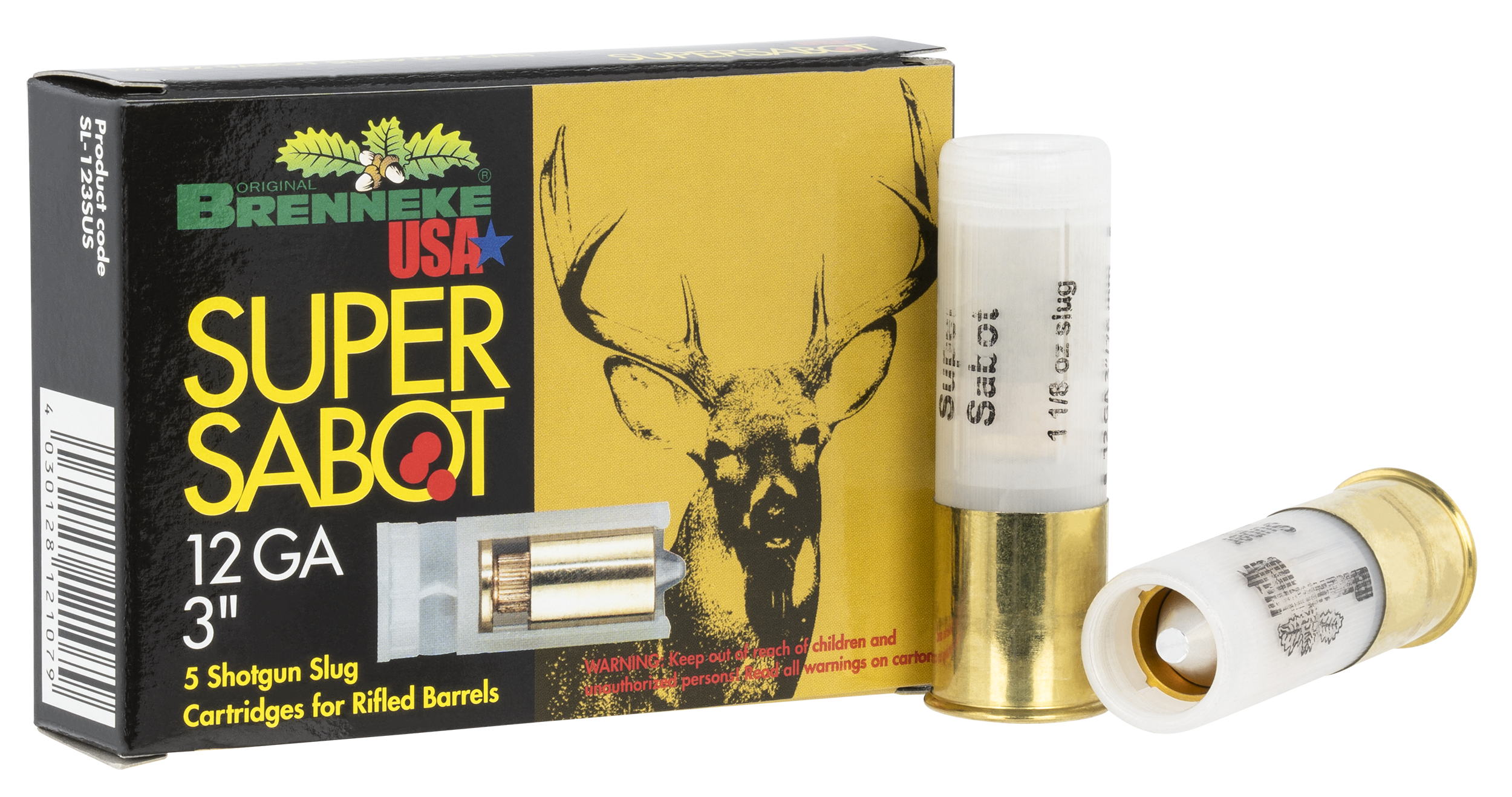 Brenneke SL122SUS Super Sabot  12 Gauge 3 1 1/8 oz Sabot Slug 5 Bx/ 50 Cs