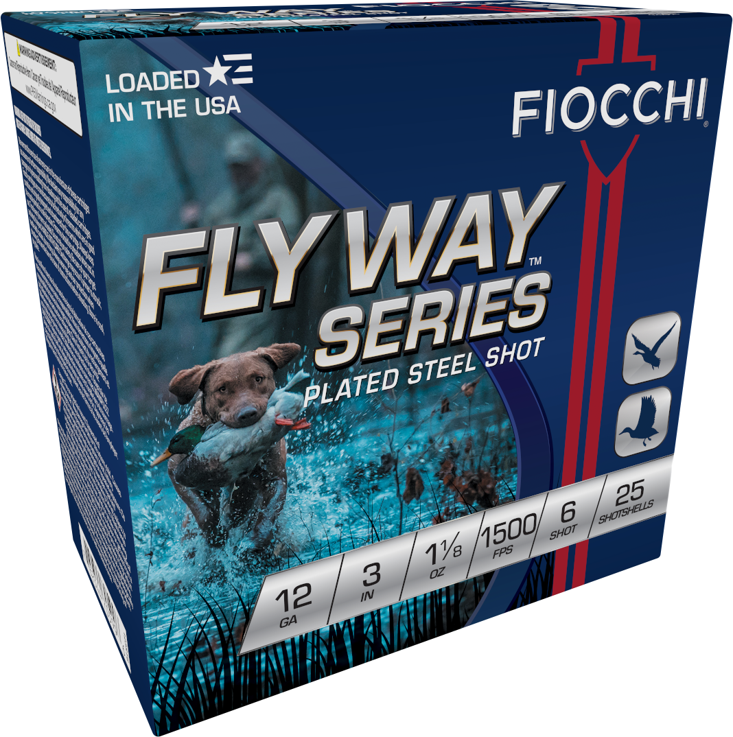 Fiocchi Flyway Series 12 Gauge Ammo 3" #6 Steel Shot 1-1/8 oz Box of 25