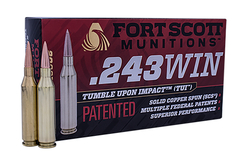 Fort Scott Munitions Tumble Upon Impact 243 Win 70 Grain Solid Copper Spun (Box)