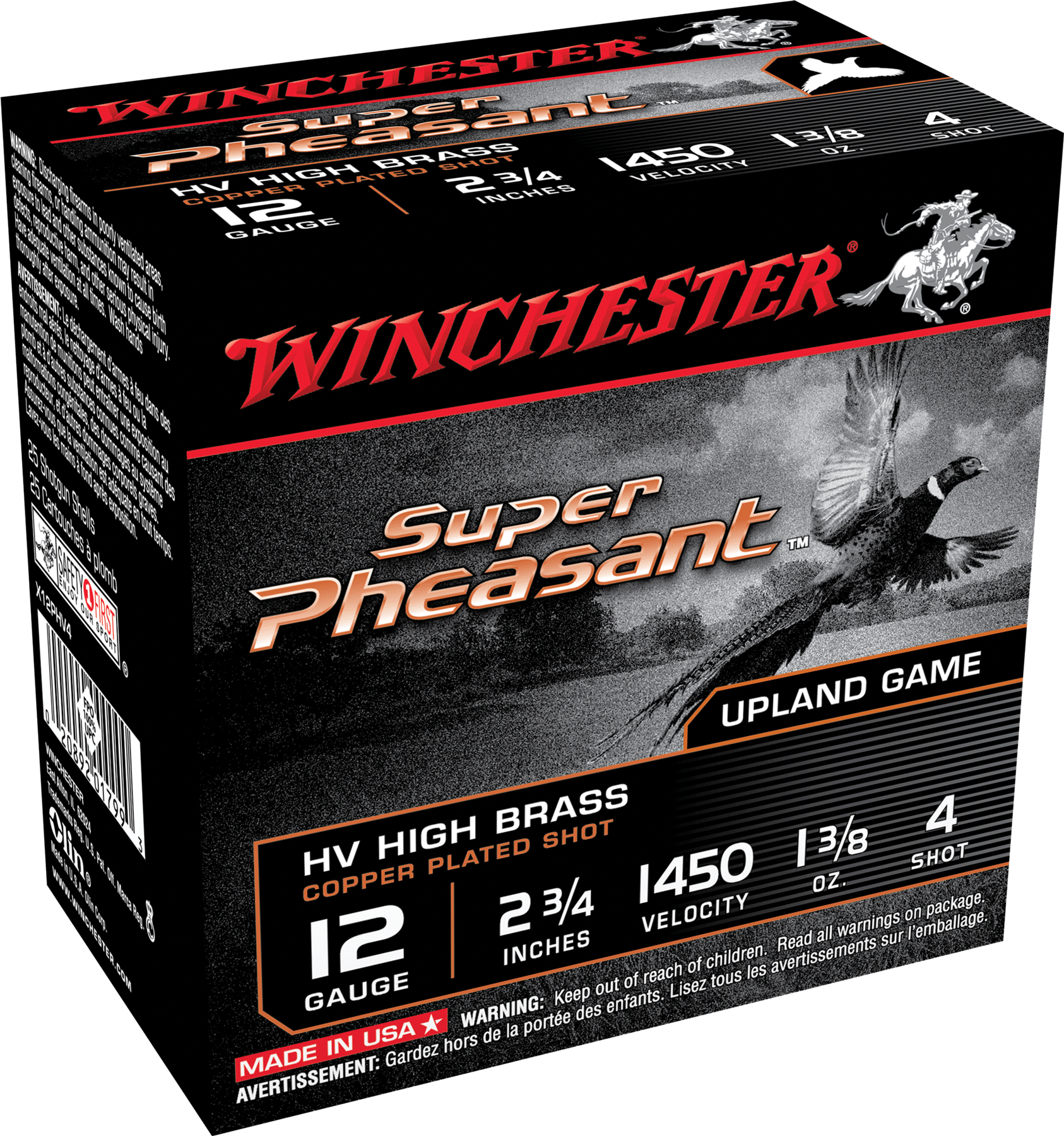 Winchester Super Pheasant 12 Gauge 2.75 1 3/8 oz 4 Shot X12PHV4 (Box)
