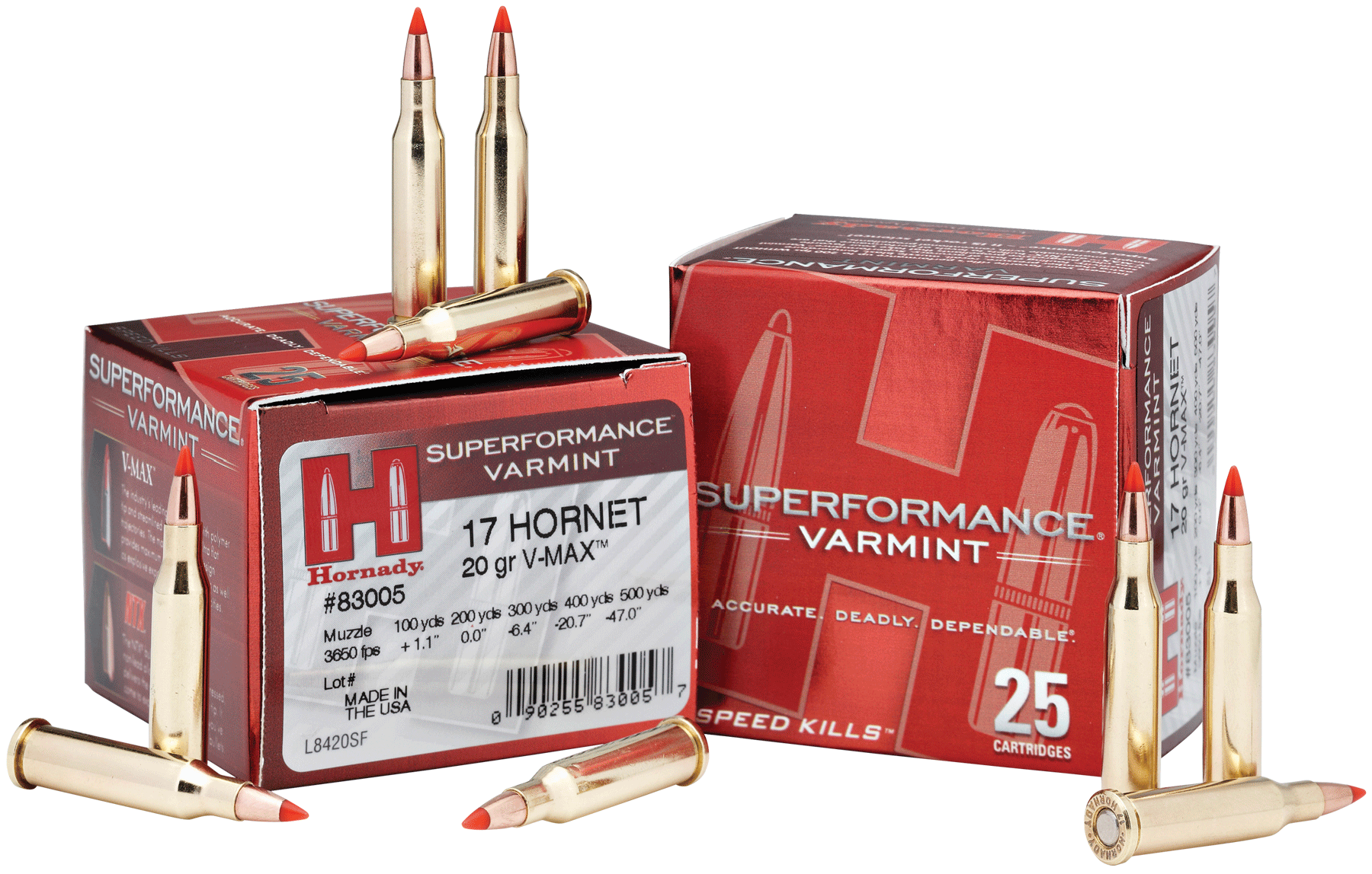 Superformance Varmint(R) 17 Hornet V-Max(R) Polymer Tip Rifle Ammo - Superformance Varmint 17 Hornet 20gr V-Max Polymer Tip 20/Bx