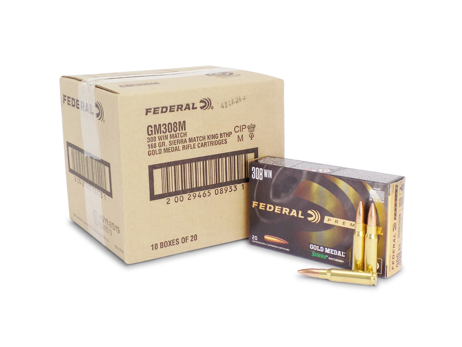 Federal Gold Medal Match 308 Winchester 168 Grain SMK BTHP (Case)