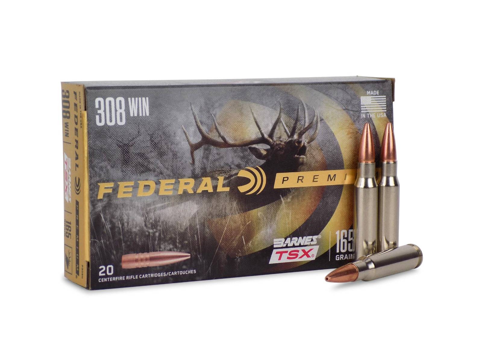 Federal P308h Premium 308 Winchester 165 Grain Barnes Triple Shock X-Bullet 20rds