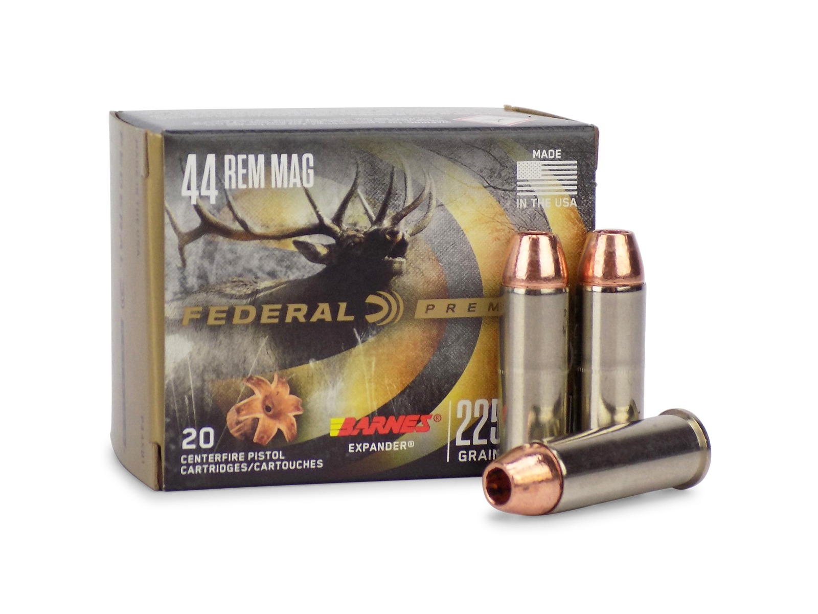 Federal Premium 44 Mag 225 Grain Lead Free Barnes Expander (Box)