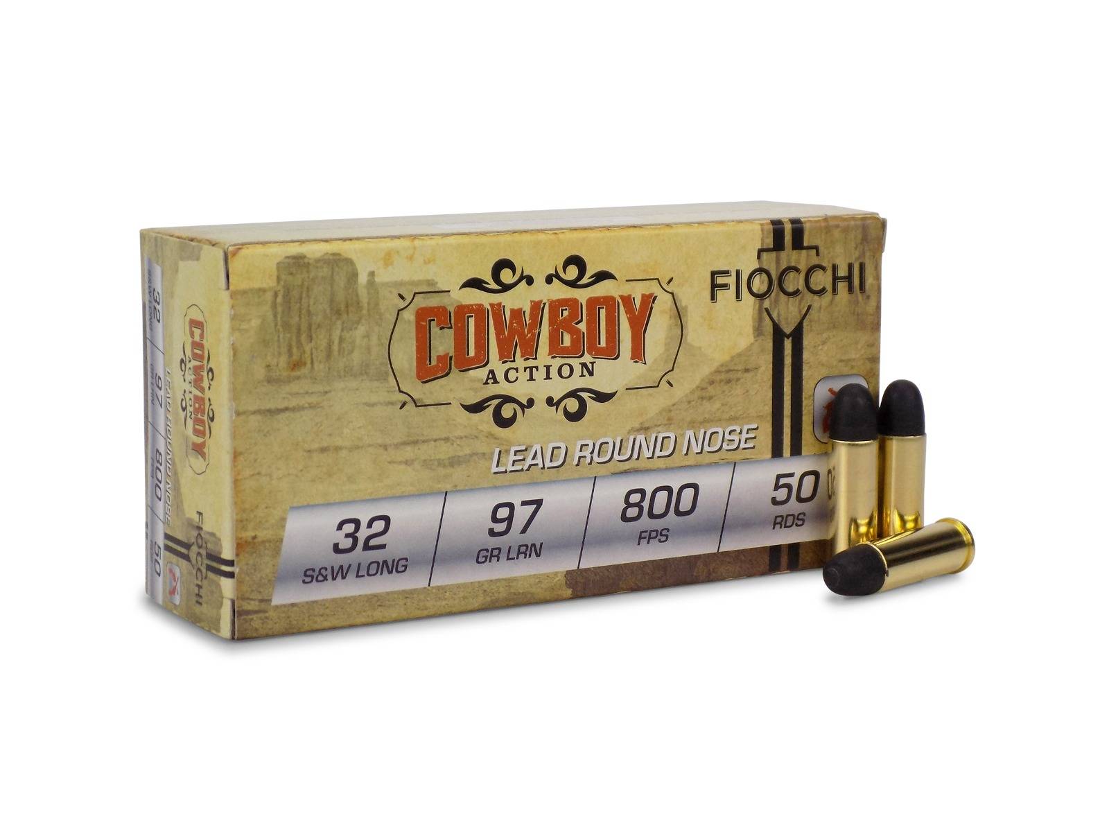 Fiocchi 32SWLL Cowboy Action  32 S&W Long 97 gr Lead Flat Point 50 Bx/ 20 Cs