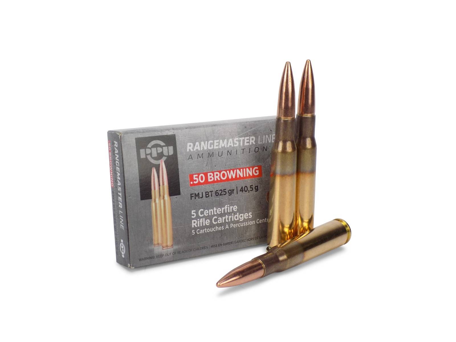 PPU Rangemaster 50 BMG 625 Grain BT FMJ (Box)