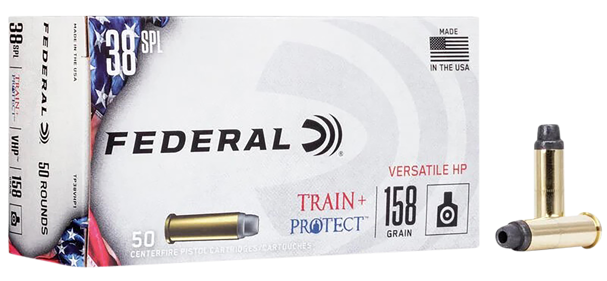 Federal TP38VHP1 Train + Protect  38 Special 158 gr Versatile Hollow Point 50 rd Box