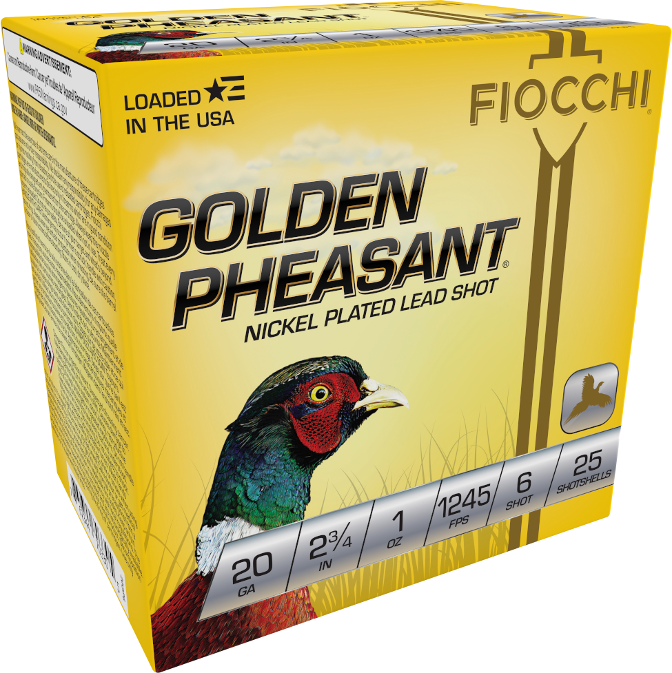 Fiocchi Golden Pheasant 20 Gauge 2.75 1 oz 6 Shot 20GP6 (Box)