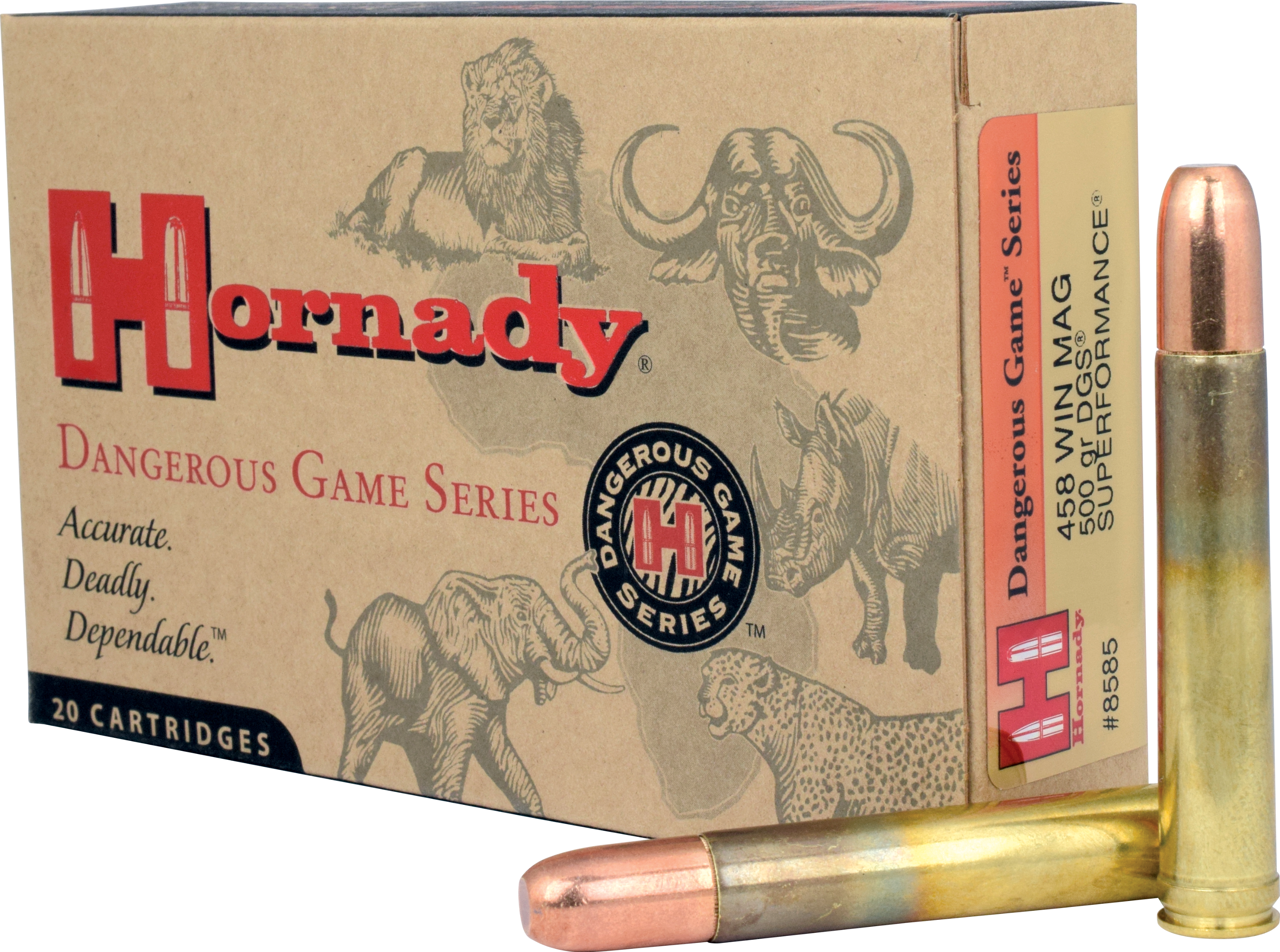 Hornady Dangerous Game 458 Win Mag 500 Grain Dangerous Game Solid (Box)