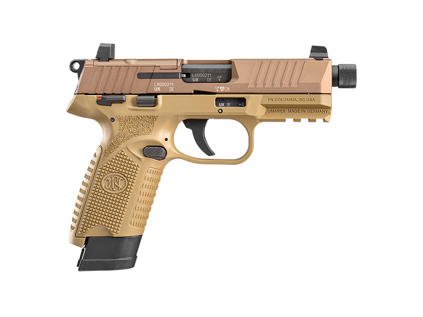 FN 502 Tactical 22 LR 4.6 10+1 w/ Optic Ready Slide (FDE)