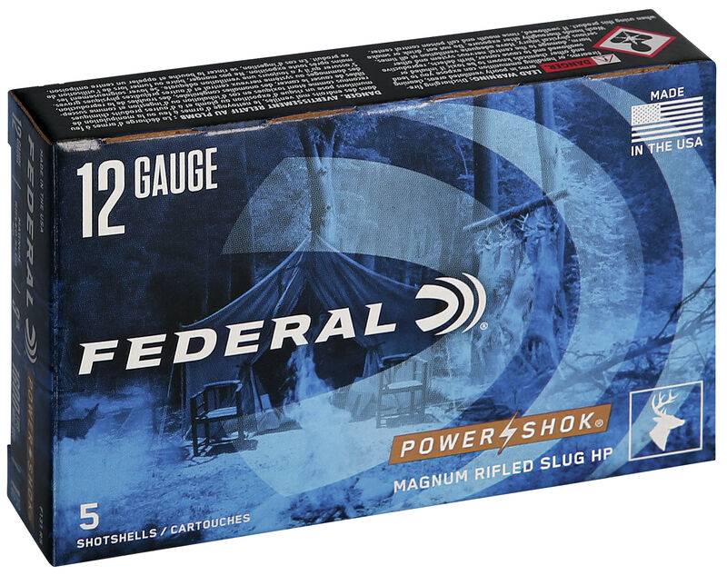 Power-Shok Ammo 12 Gauge 3'''' 1-1/4 Oz Rifled Slug - 12 Gauge 3'''' 1-1/4 Oz Rifled Slug 5/Box