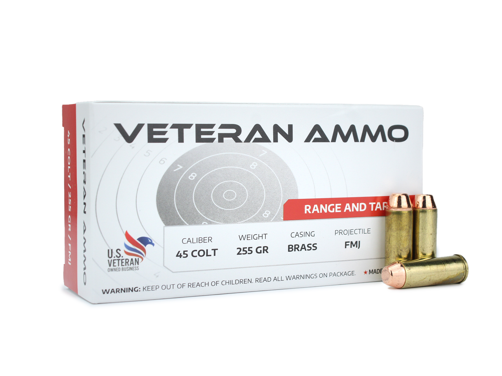 Hyperion Munitions Veteran Ammo .45 Long Colt 255 Gr FMJ (Box)