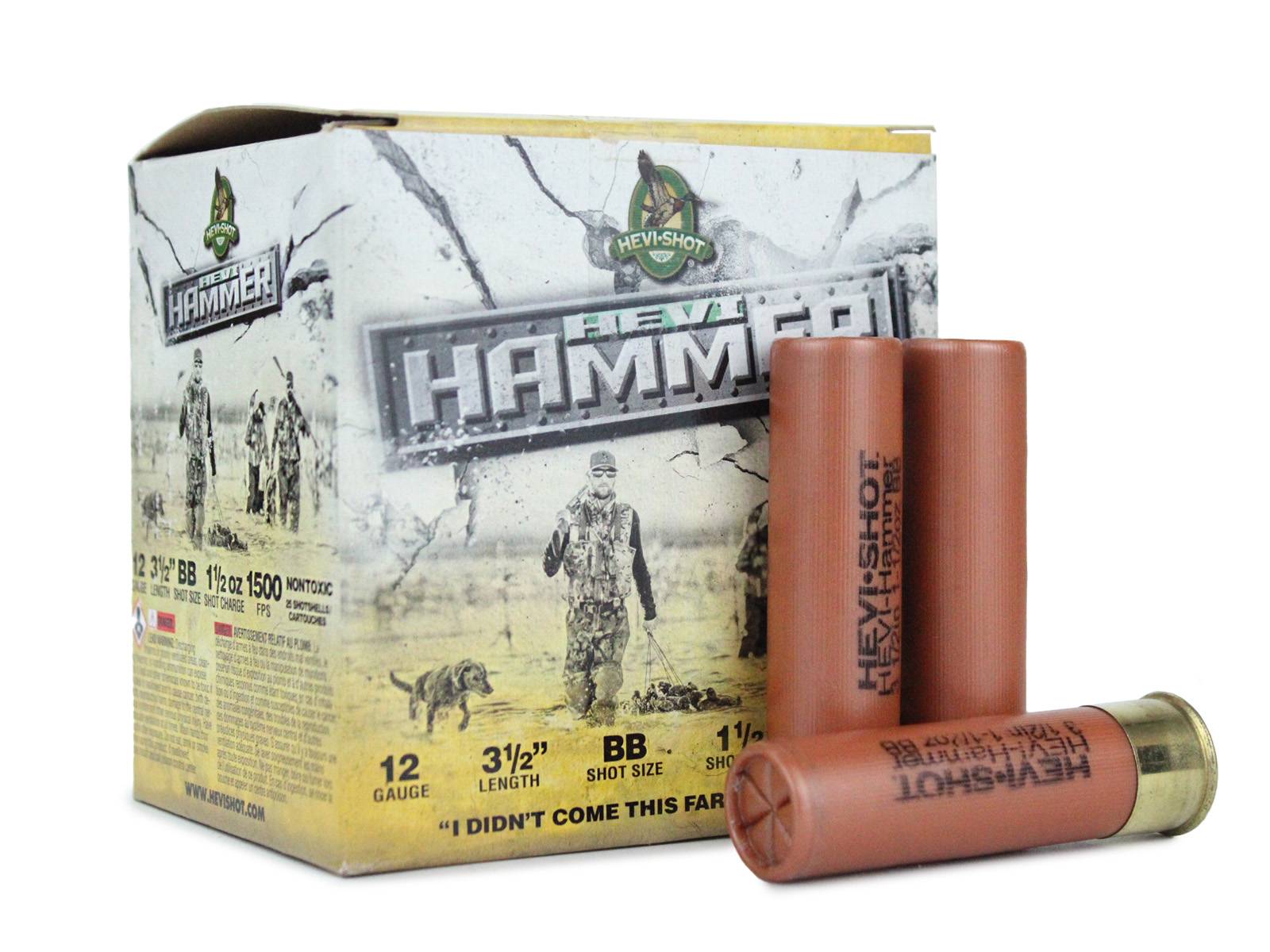 Hevi-Shot Hevi-Hammer Waterfowl 12 Gauge Ammo 3-1/2" BB Steel and Bismuth Shot 1-1/2 oz Box of 25