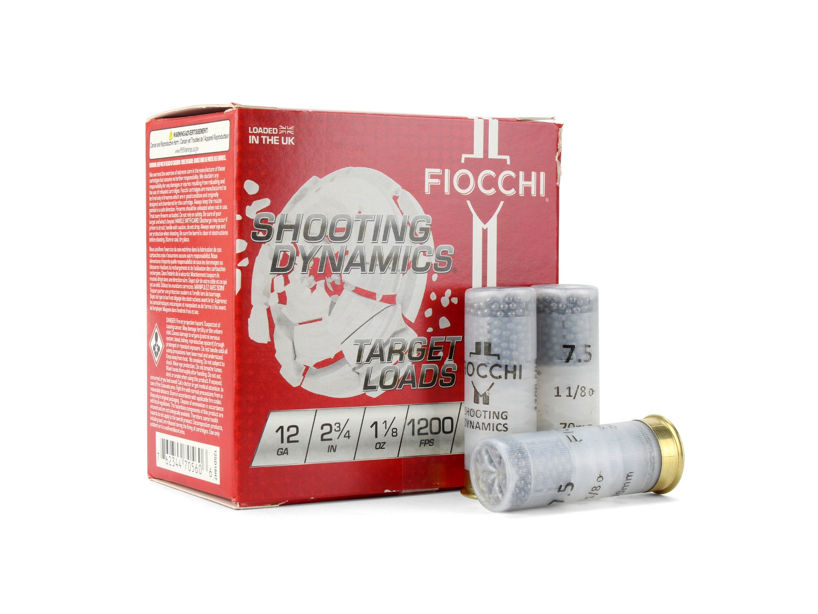 Fiocchi Shooting Dynamics 12 Gauge 2.75 1-1/8 oz 7.5 Shot (Box)