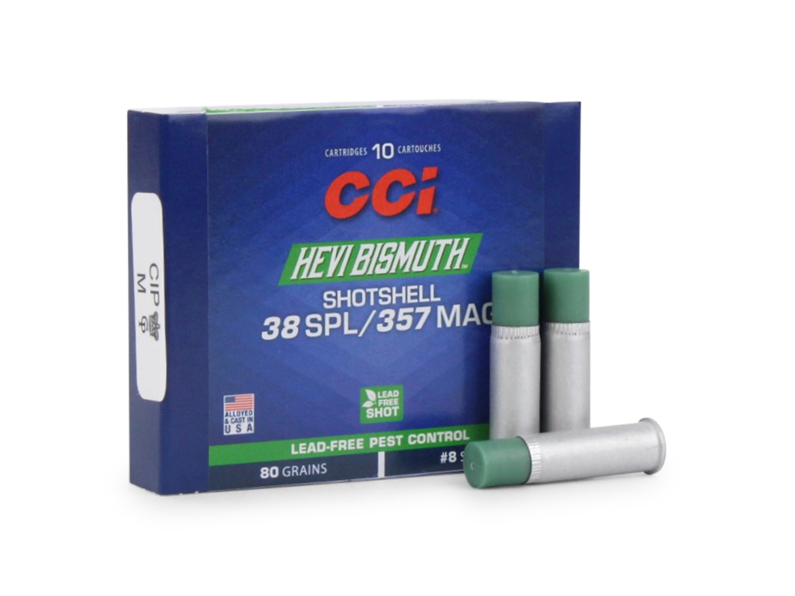 CCI Pest Control 38 Special/357 Mag 80 Gr Lead-Free 8 Shot HEVI-Bismuth (Box)