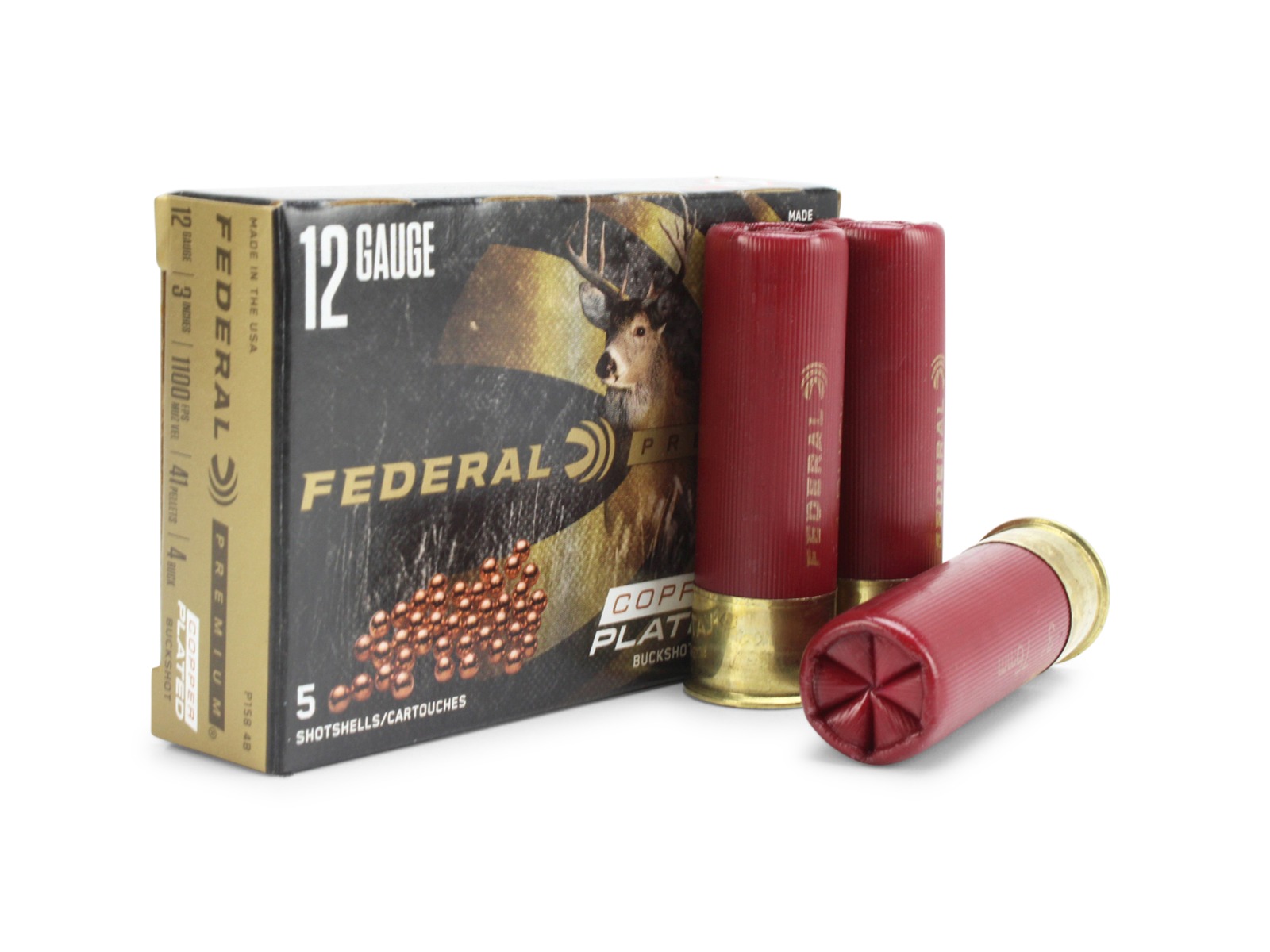 Federal Premium 12 Gauge 3 41 Pellet 4 Buck Shot (Box)