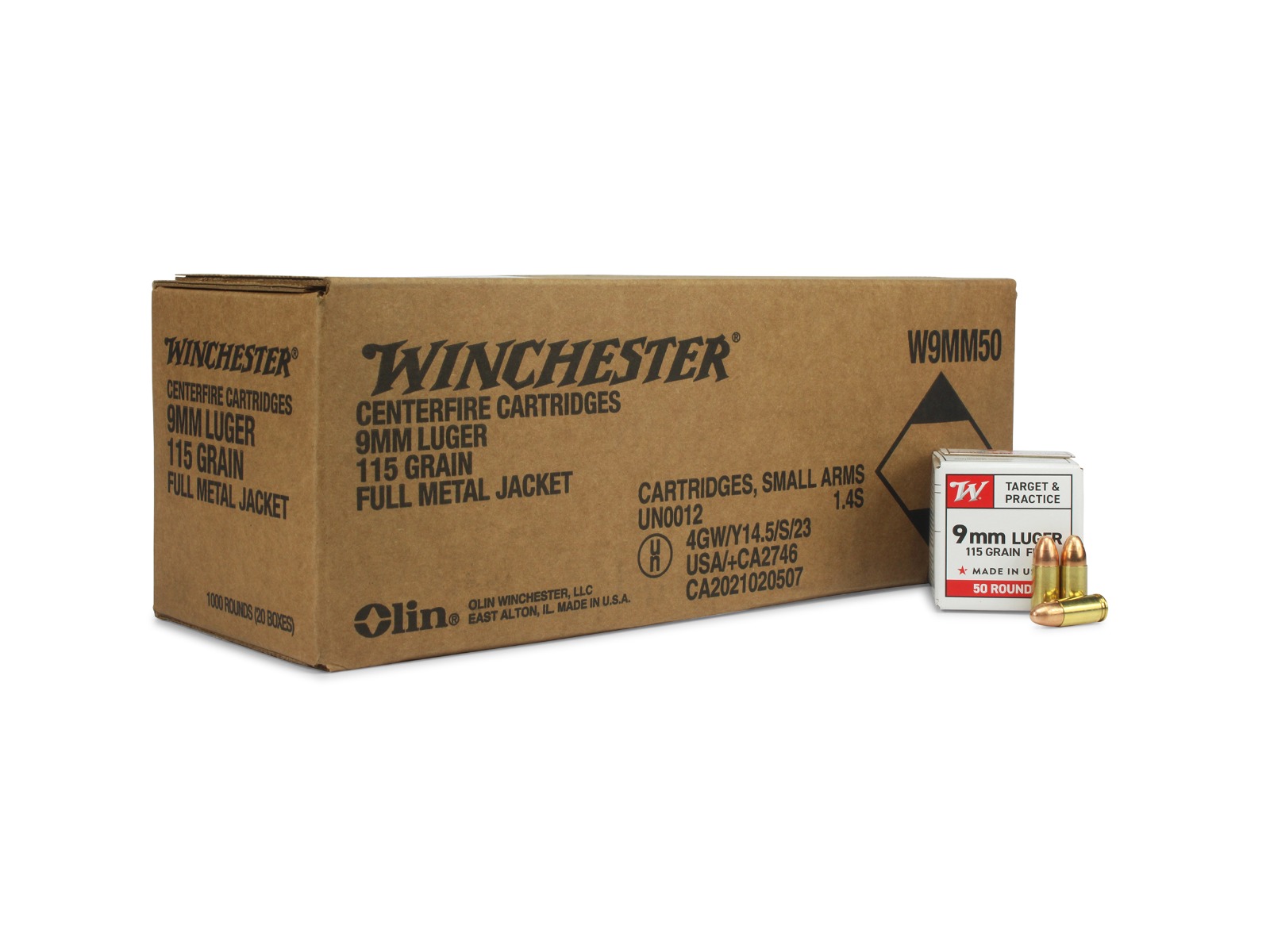 Winchester Target & Practice 9mm 115 Gr FMJ (Case)