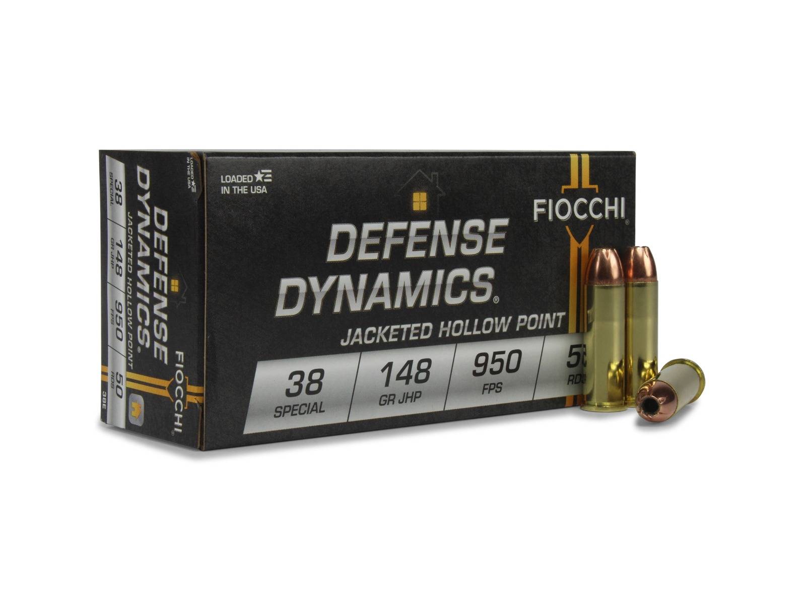 Fiocchi Shooting Dynamics Ammo .38 SPL 148 Grain Semi-Jacketed Hollow Point 50 Rounds per Box / 20 Boxes per Case