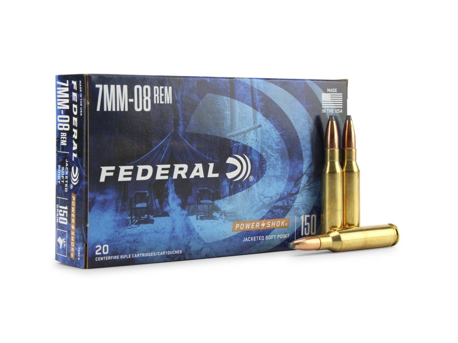 Federal Power-Shok 7mm-08 Rem 150 Gr Soft Point (Box)