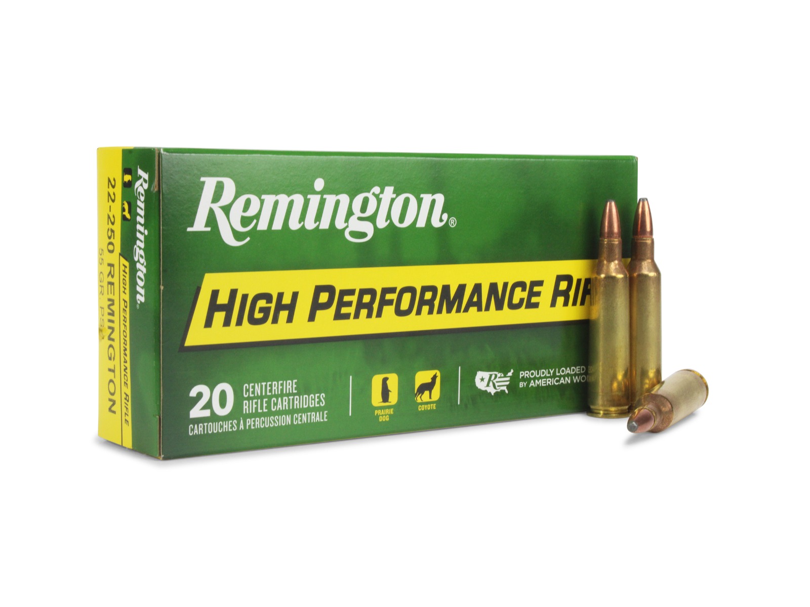 Remington High Performance Rifle 22-250 Rem 55 Gr PSP (Box)
