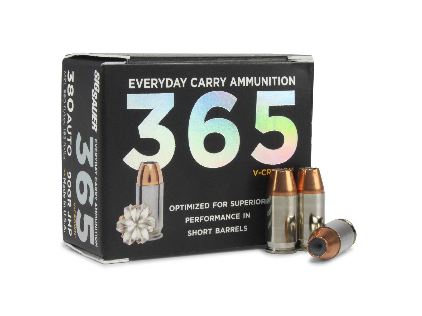 Sig Sauer Everyday Carry V-Crown 380 ACP 90 Grain JHP (Box)