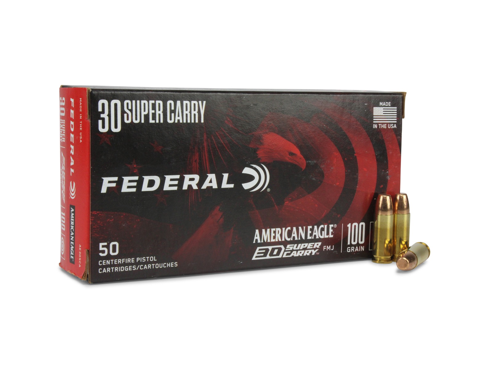 Federal American Eagle 30 Super Carry 100GR FMJ Ammo (Box)