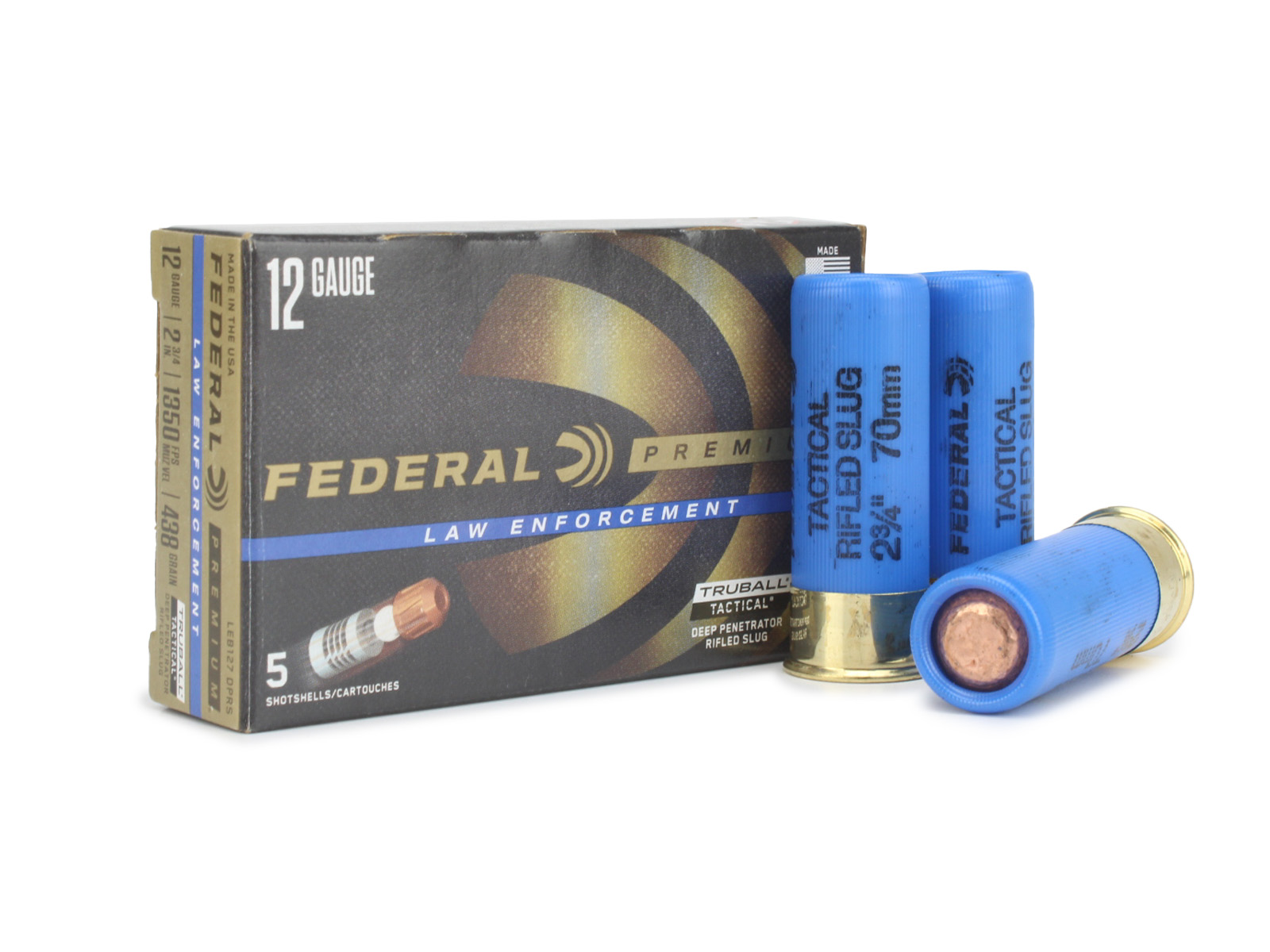 Federal LE 12 Gauge Ammo 2-3/4 Tactical TruBall Deep Penetrator Rifled Slug (Box)