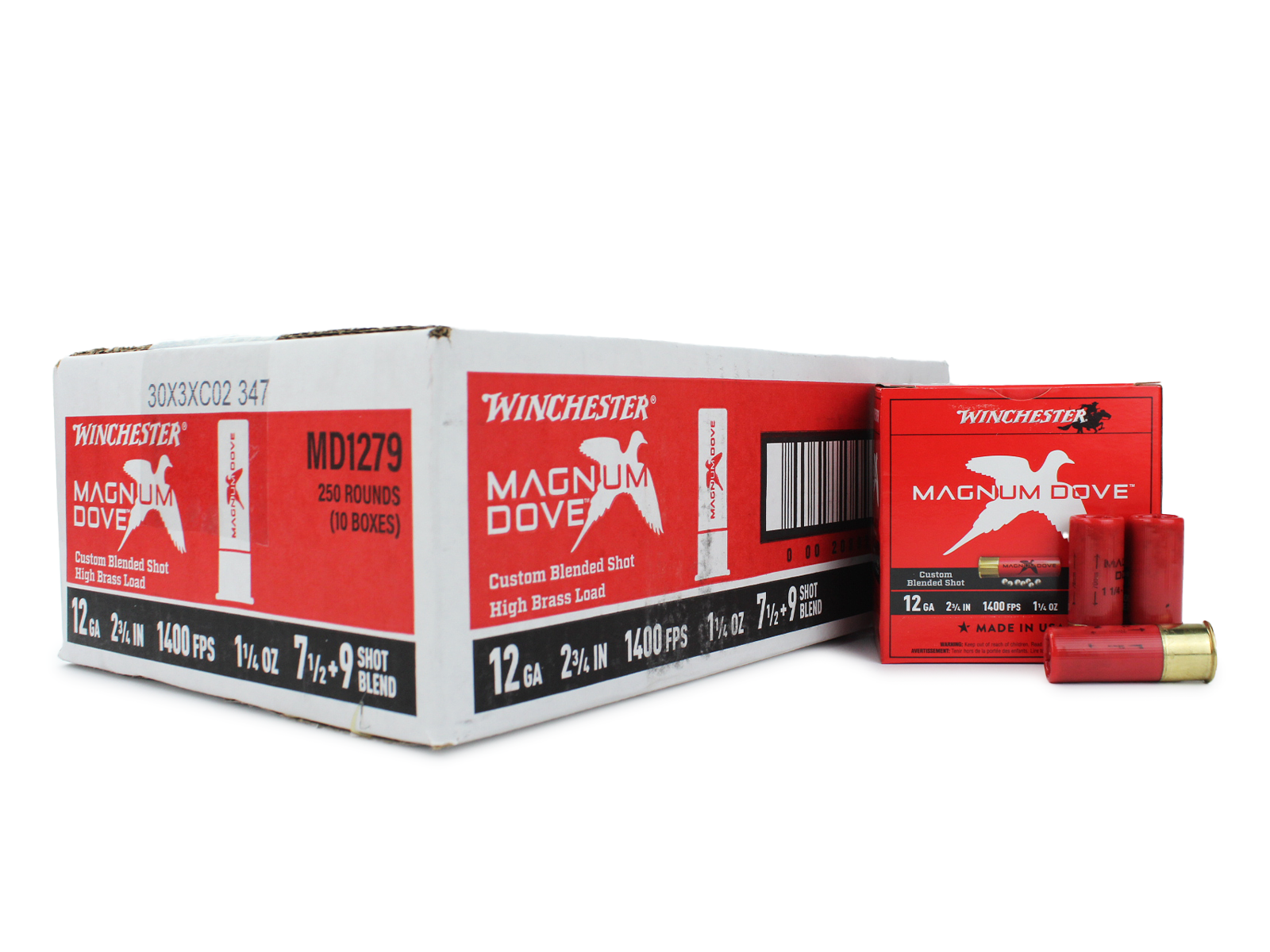 Winchester Magnum Dove 12 Gauge 2-3/4 #7.5/#9 Shot 1-1/4 oz (Case)
