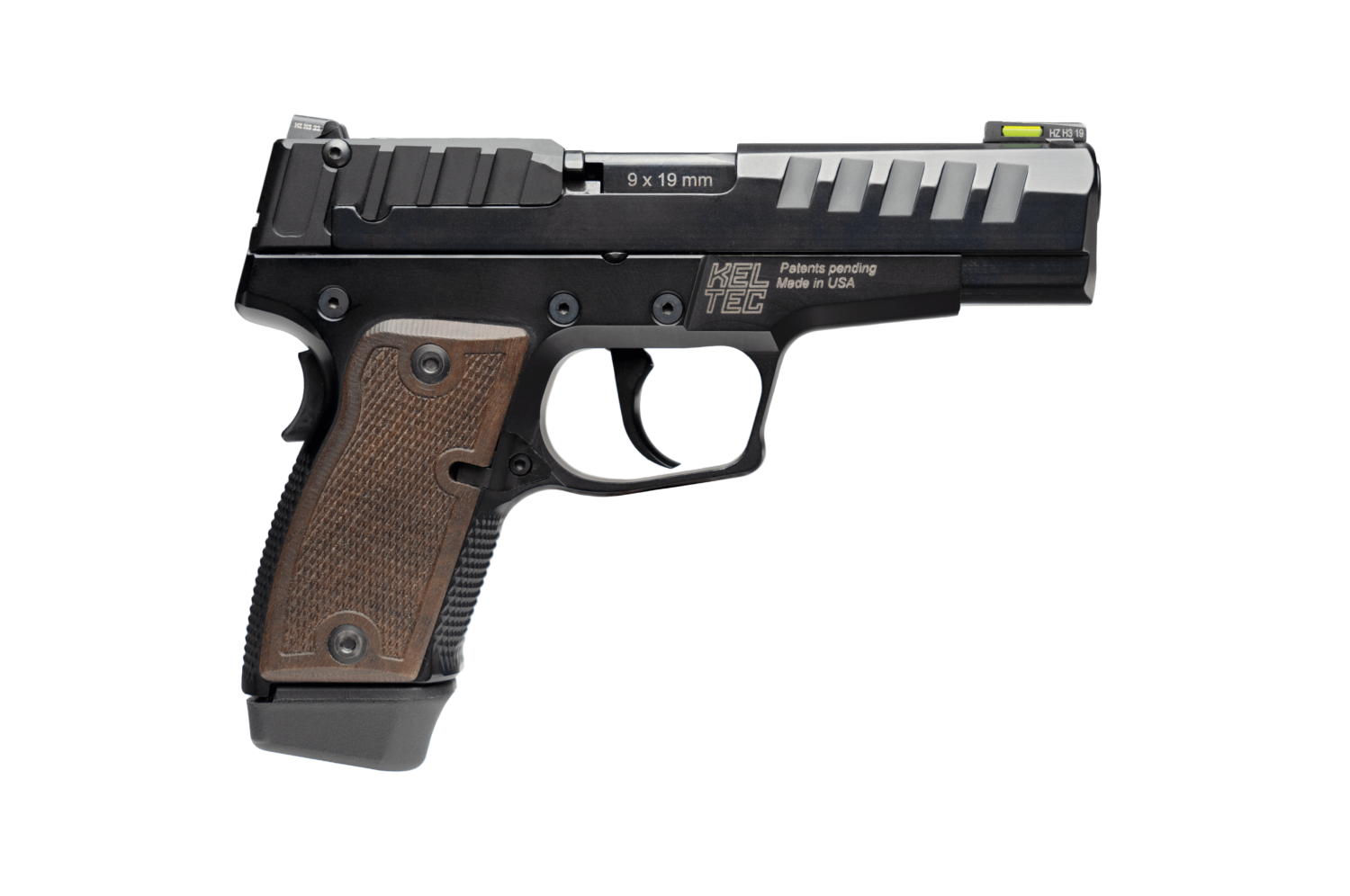 Kel-Tec P15 Metal 9mm 4 15+1 W/Hi-Viz Sights (Black Nitride/Walnut)