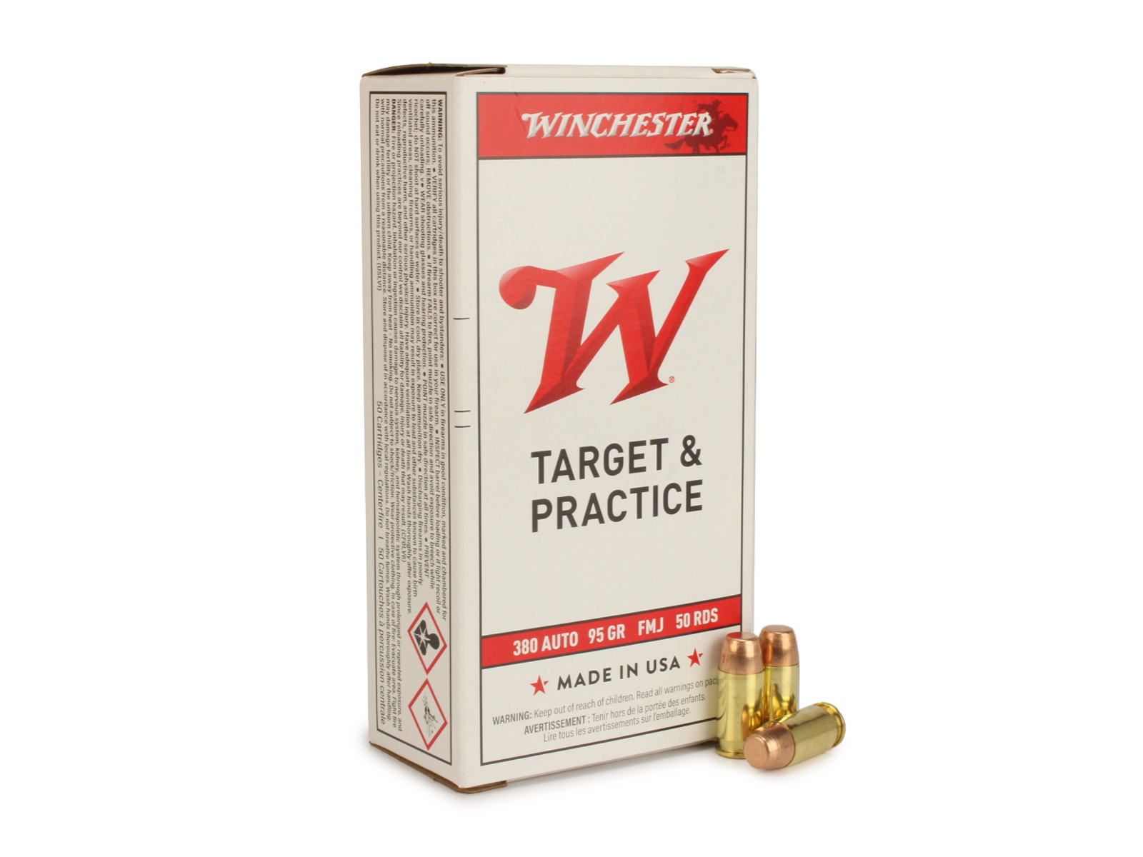 Winchester USA .380 ACP 95 Gr FMJ (Box)